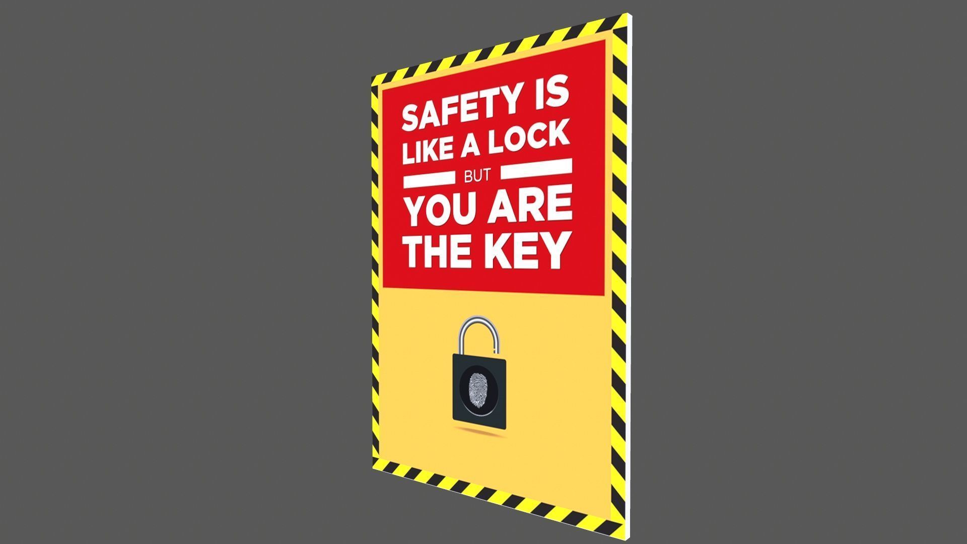 Safety is like Lock Poster Low-poly 3D model_2