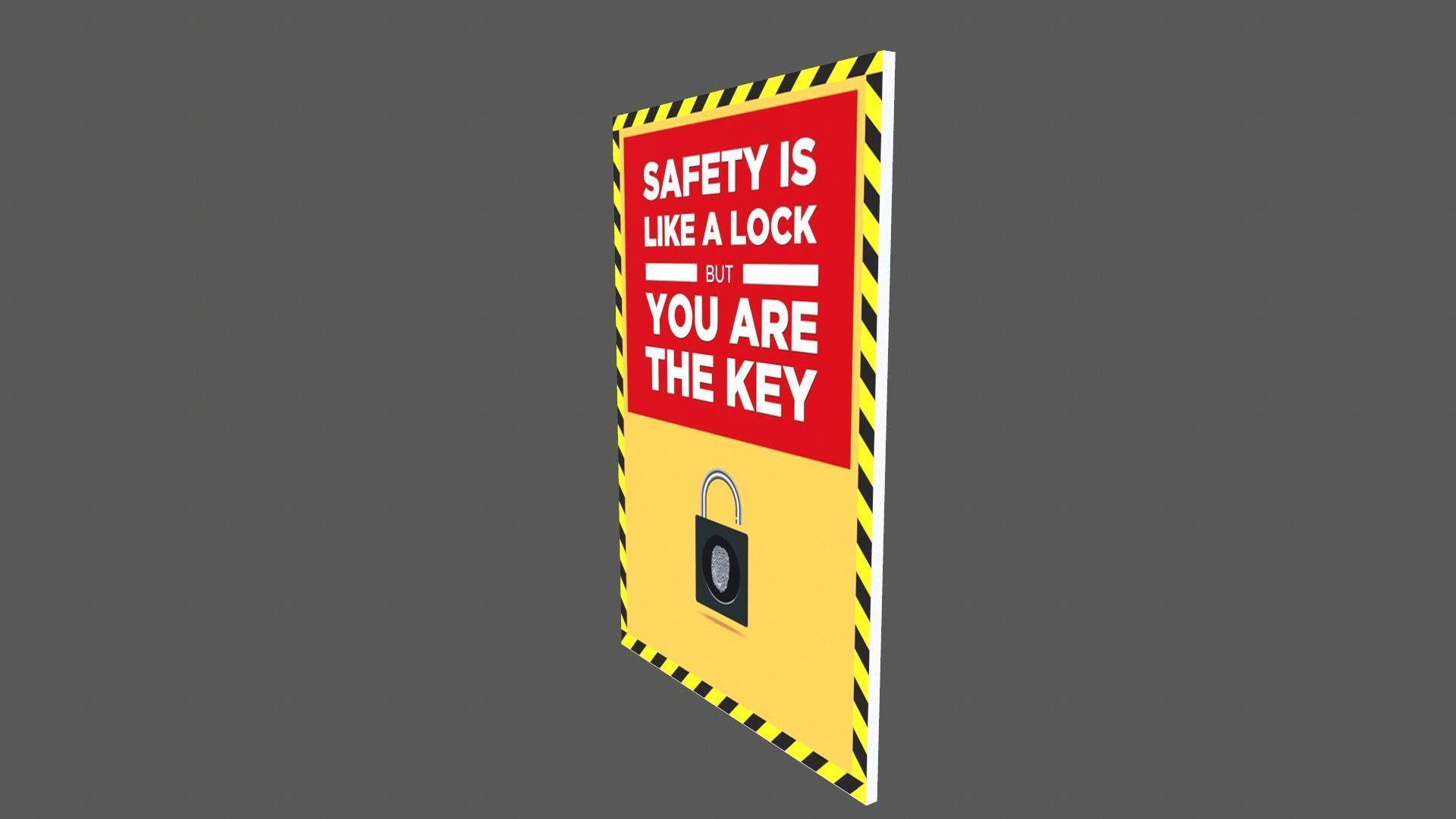 Safety is like Lock Poster Low-poly 3D model_5