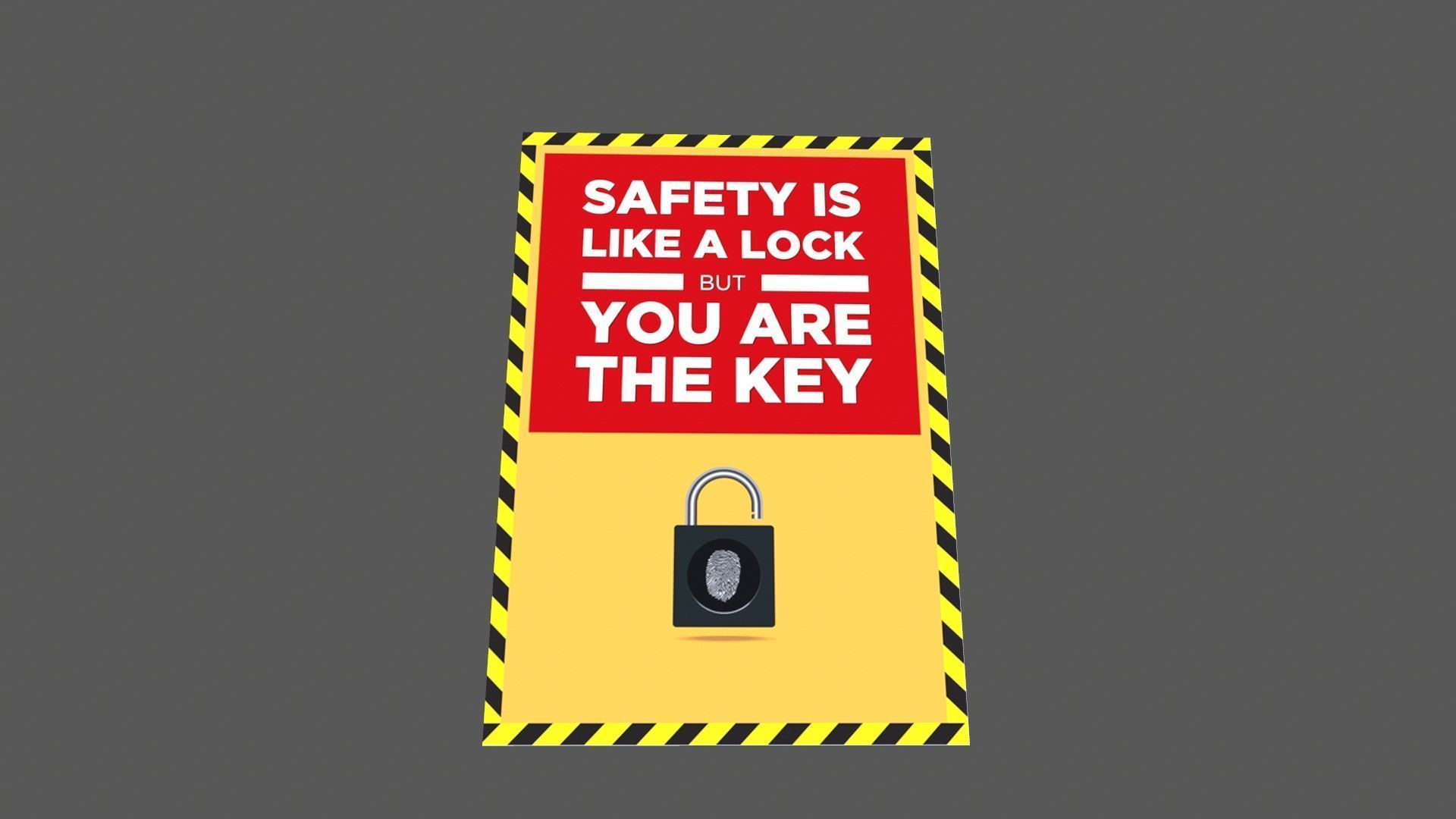 Safety is like Lock Poster Low-poly 3D model_6