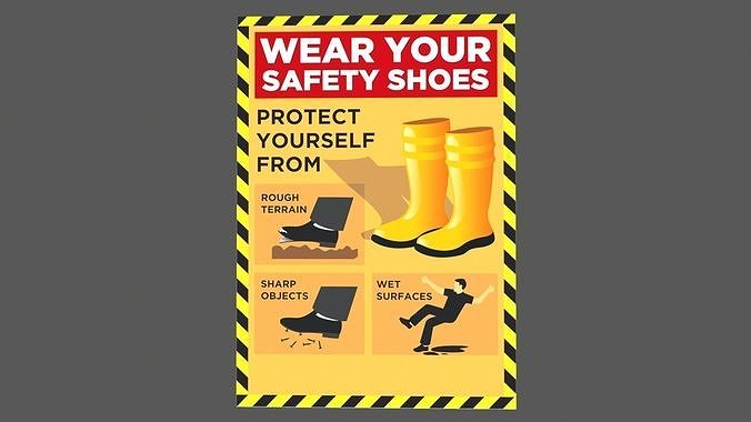 Safety Shoe Poster Low-poly 3D model
