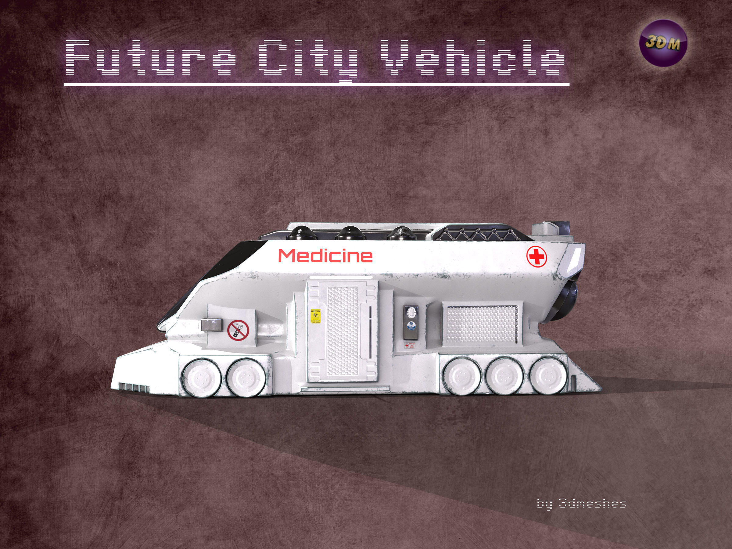 Future City Vehicle Truck 1  Free low-poly 3D model_10