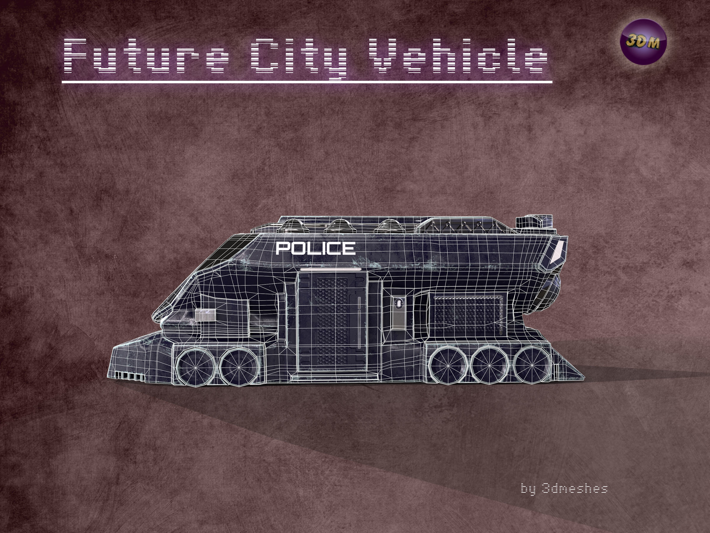 Future City Vehicle Truck 1  Free low-poly 3D model_7