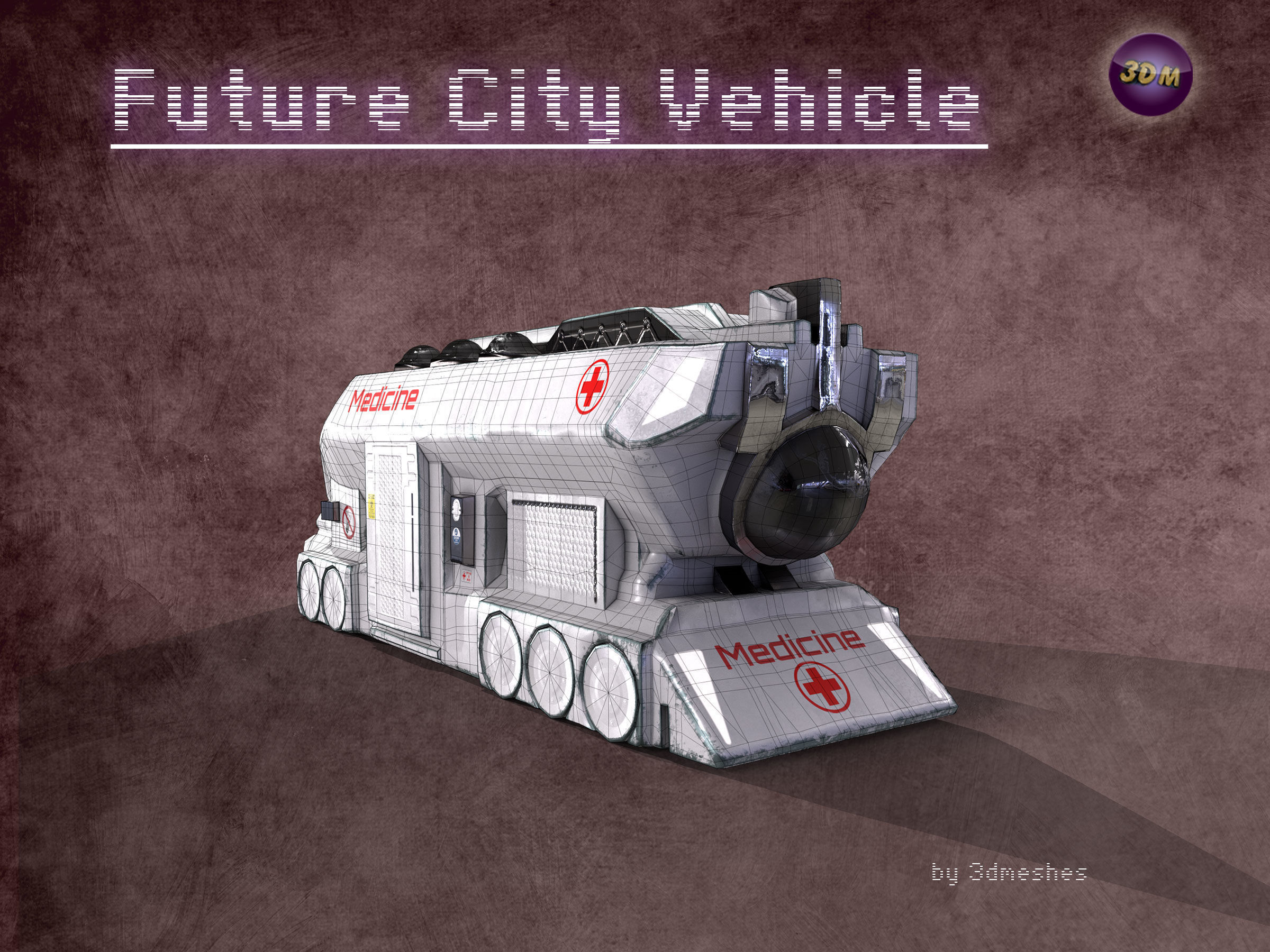 Future City Vehicle Truck 1  Free low-poly 3D model_5