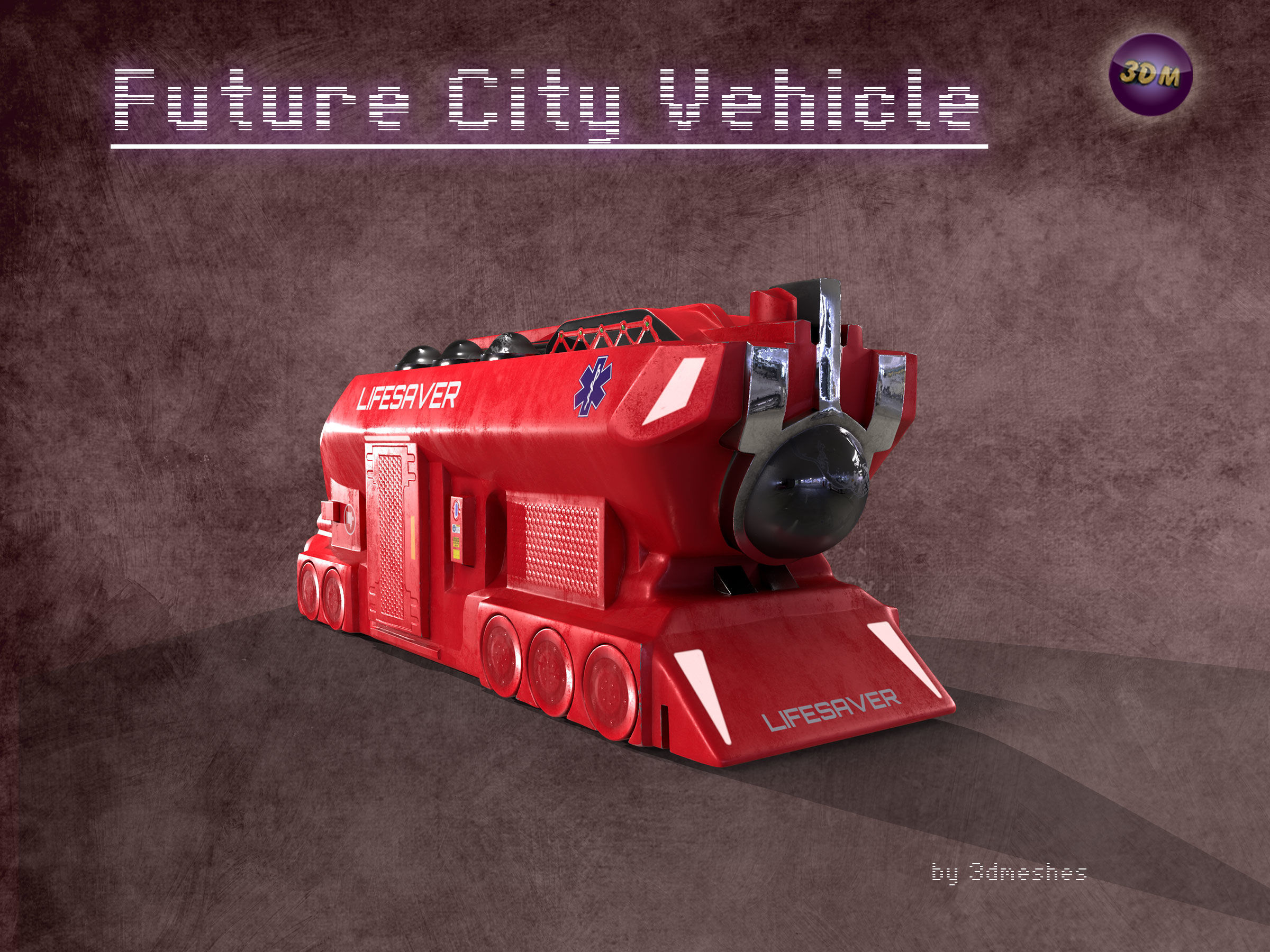 Future City Vehicle Truck 1  Free low-poly 3D model_2