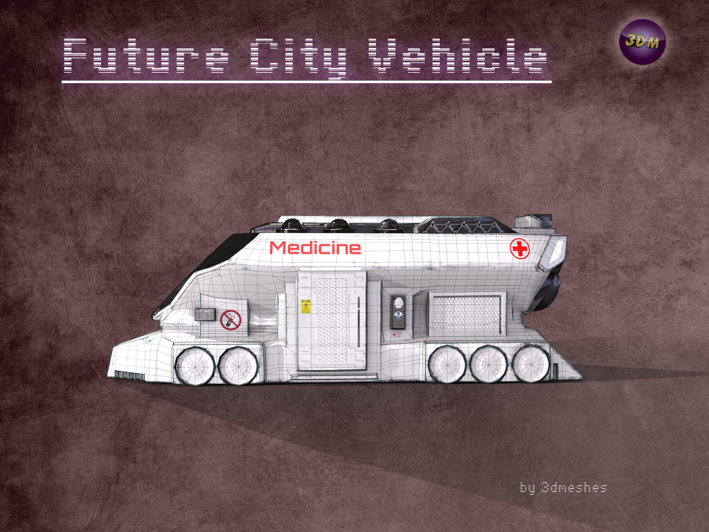 Future City Vehicle Truck 1  Free low-poly 3D model_11