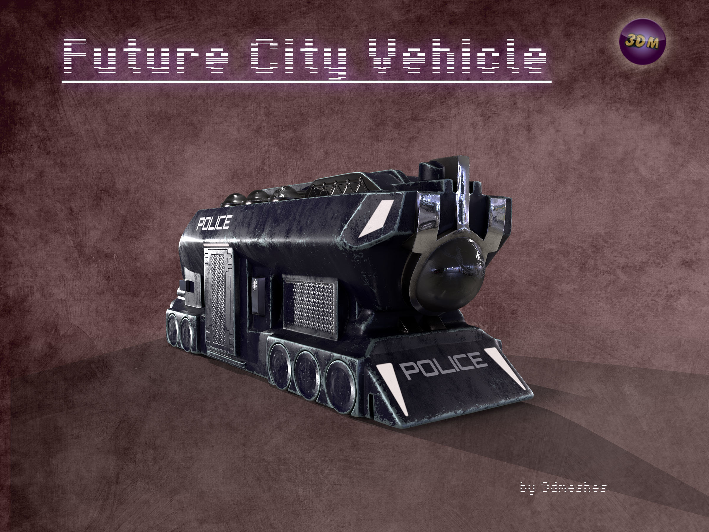 Future City Vehicle Truck 1  Free low-poly 3D model_33