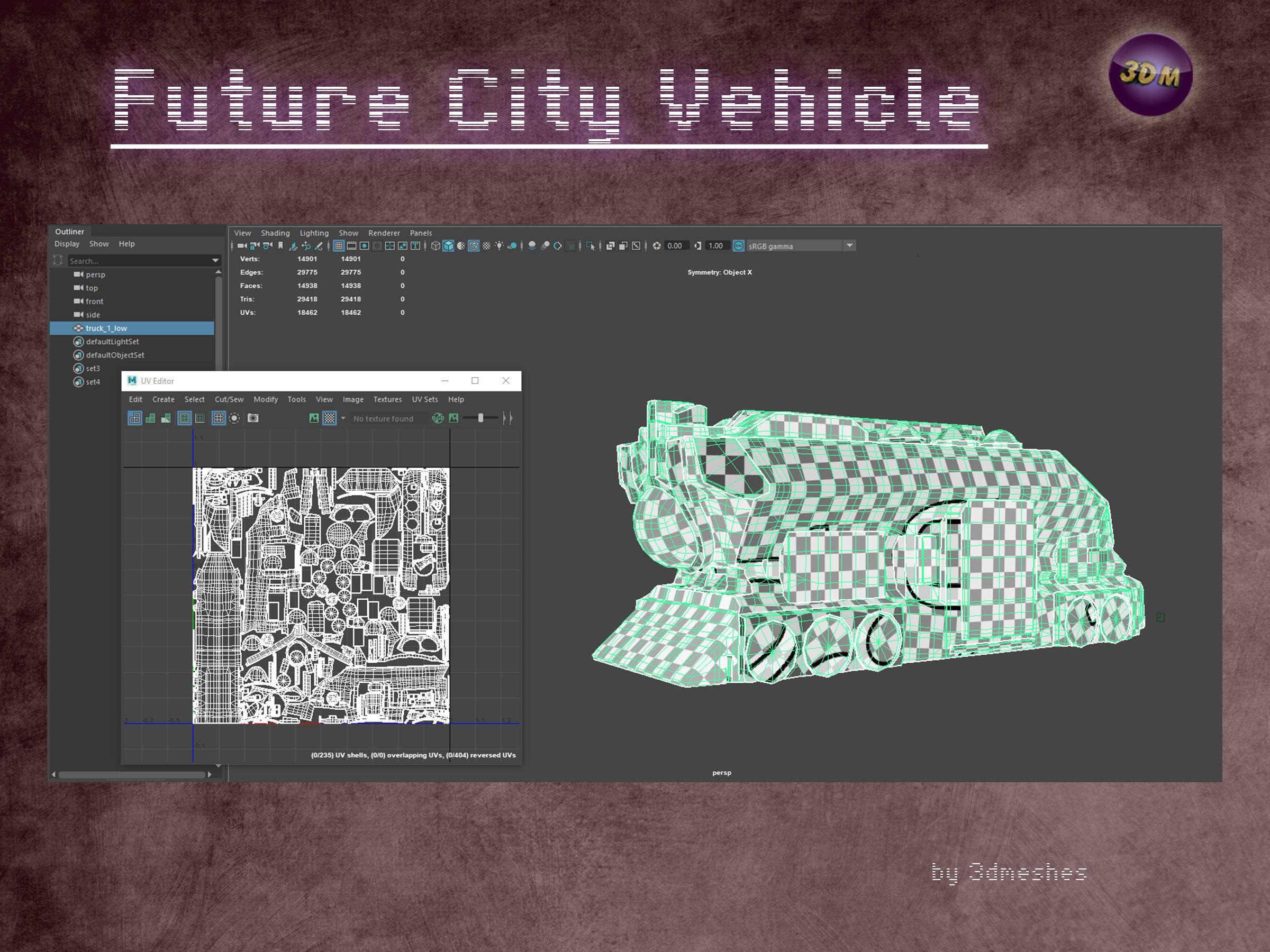 Future City Vehicle Truck 1  Free low-poly 3D model_25