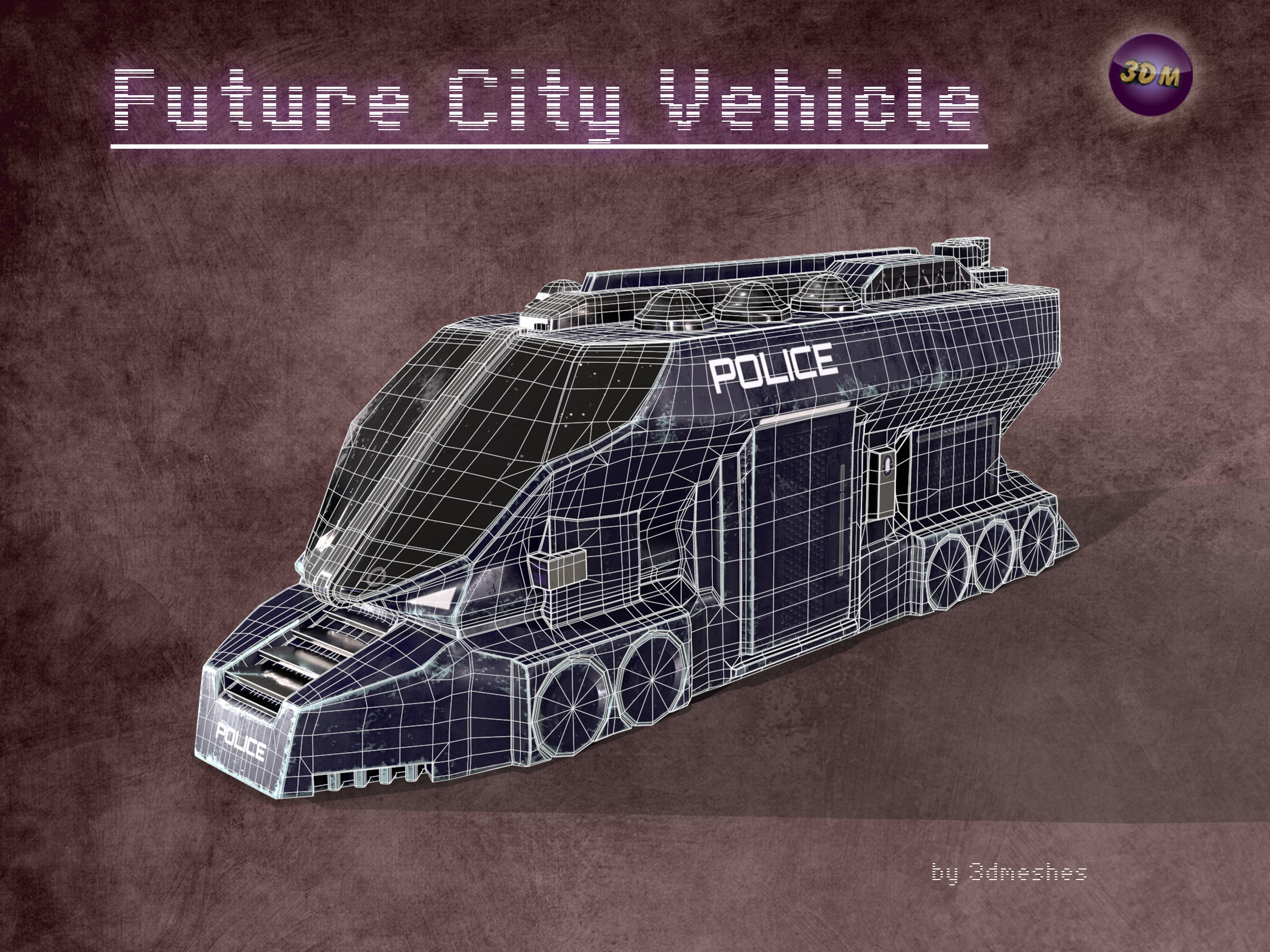 Future City Vehicle Truck 1  Free low-poly 3D model_23