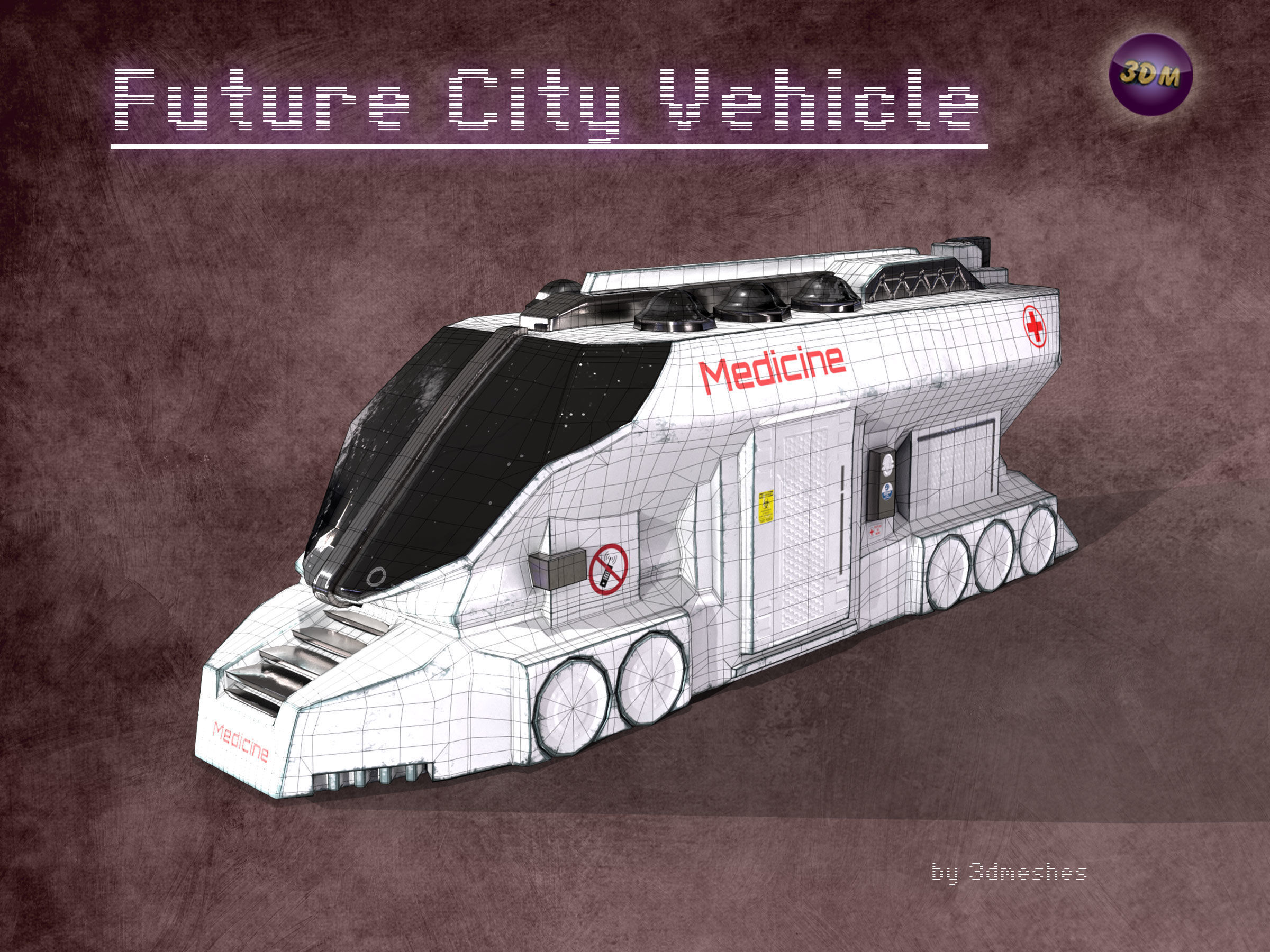 Future City Vehicle Truck 1  Free low-poly 3D model_32