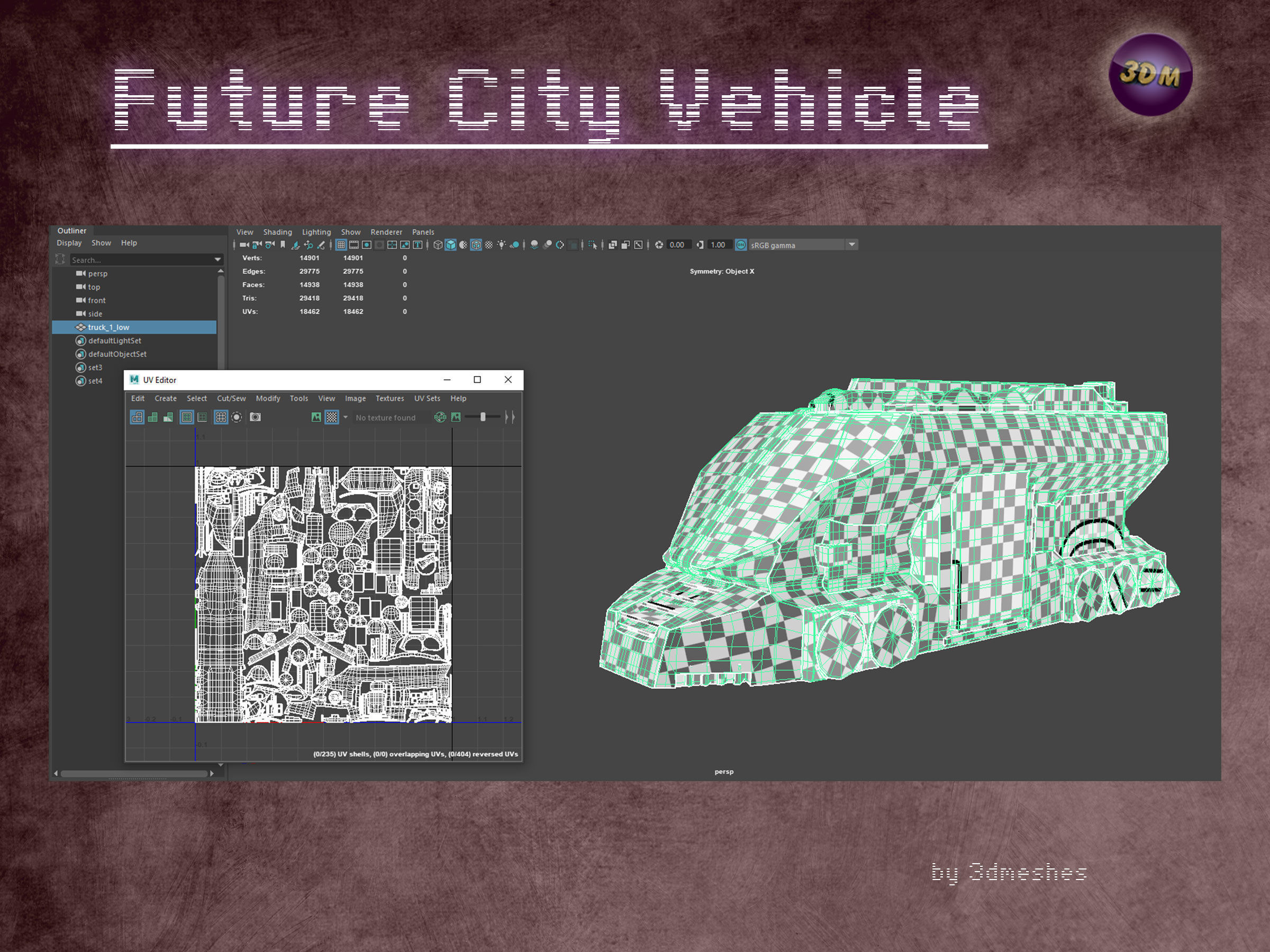Future City Vehicle Truck 1  Free low-poly 3D model_24