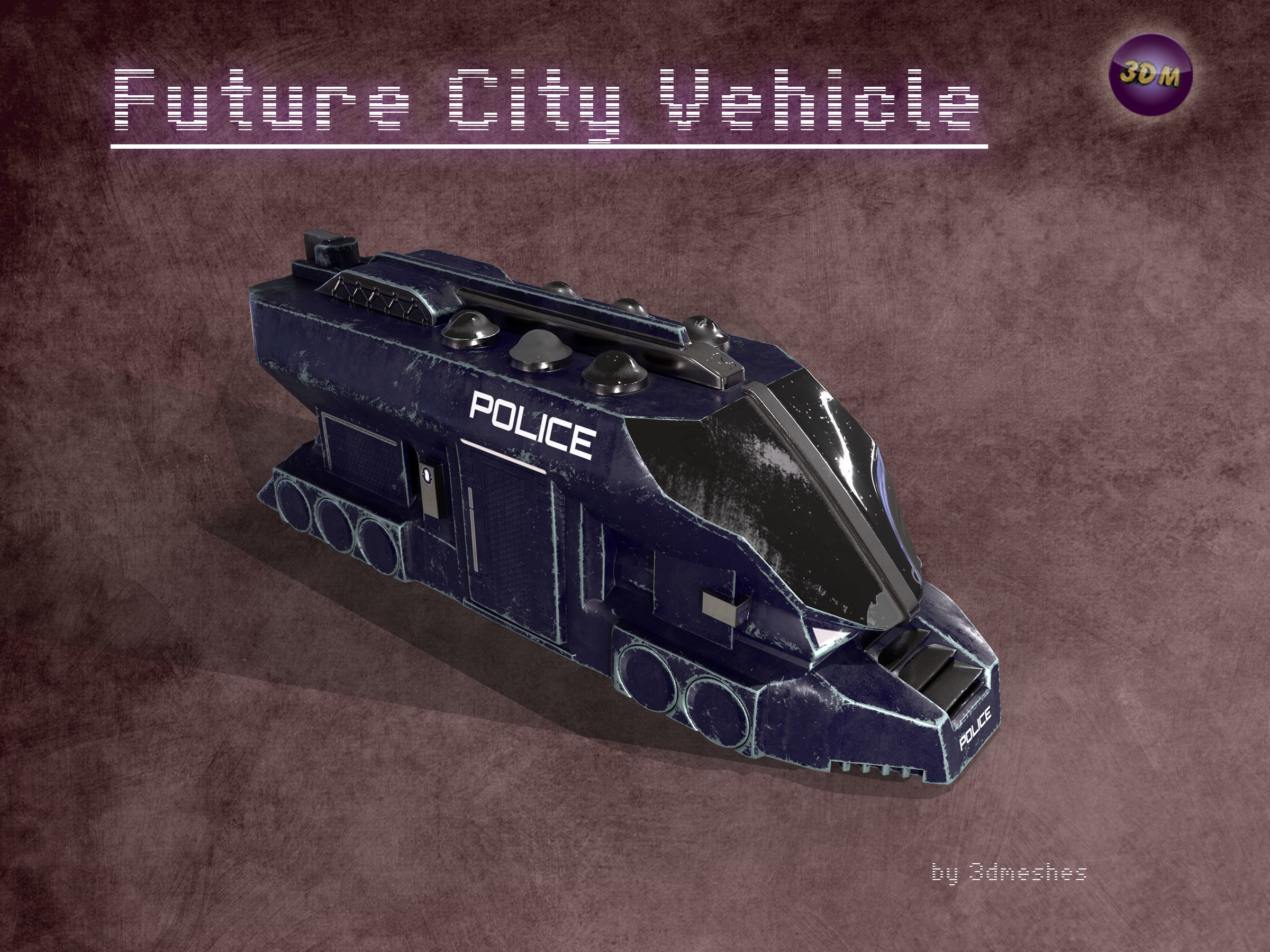 Future City Vehicle Truck 1  Free low-poly 3D model_13