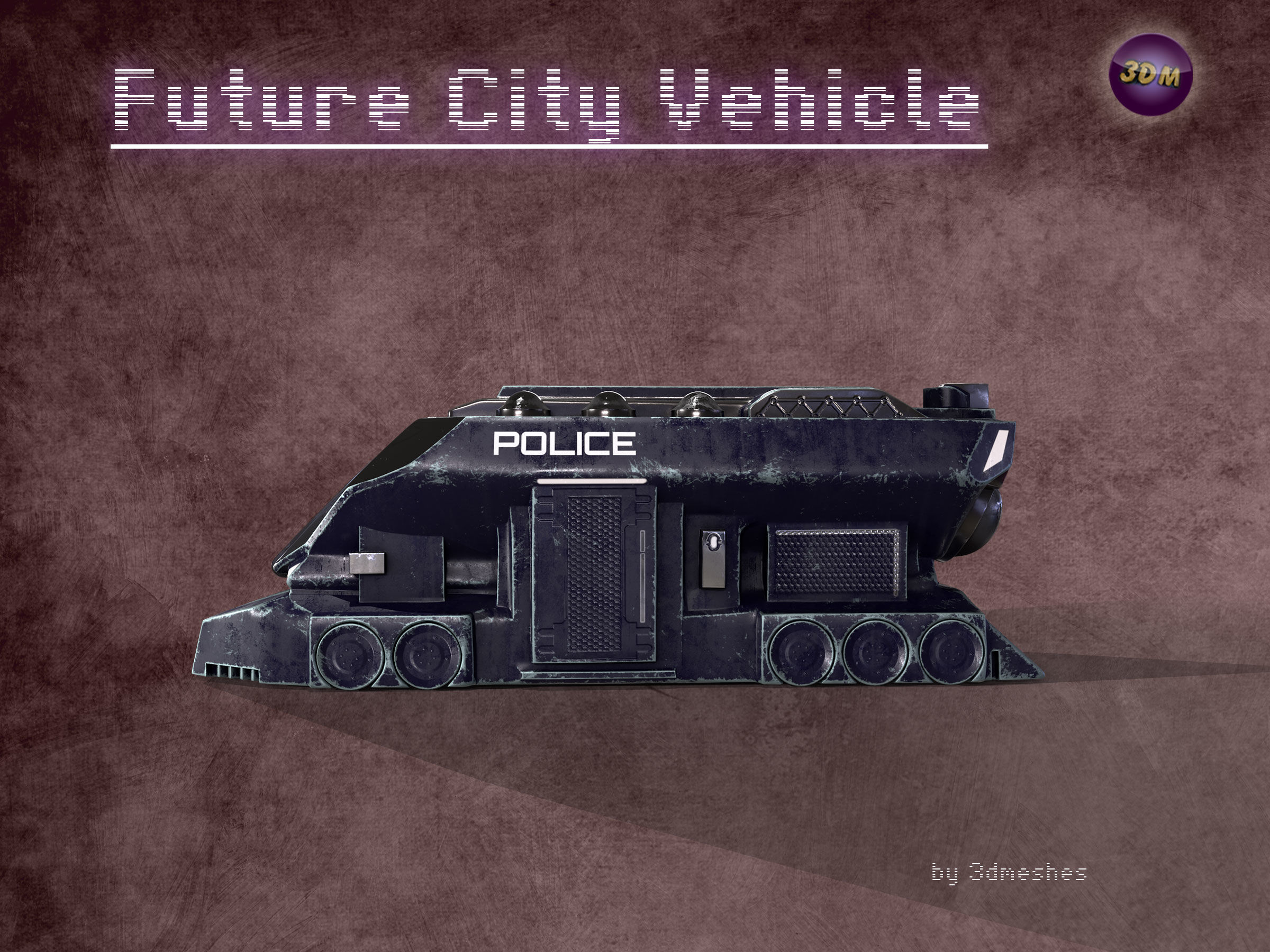 Future City Vehicle Truck 1  Free low-poly 3D model_6