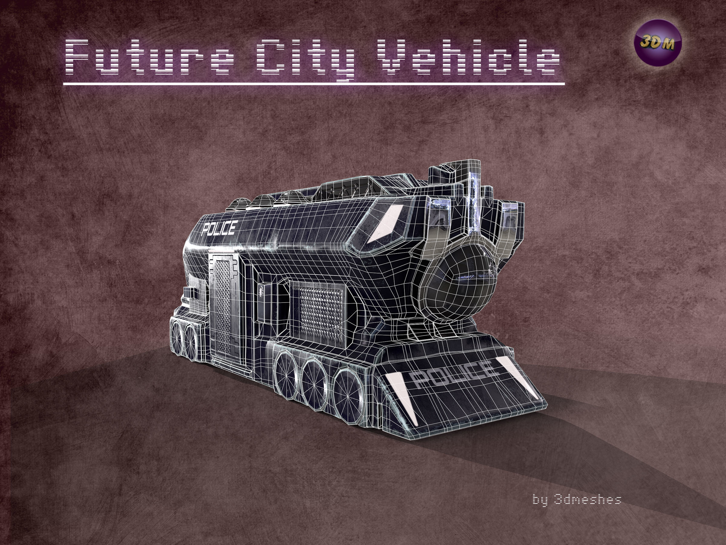 Future City Vehicle Truck 1  Free low-poly 3D model_34