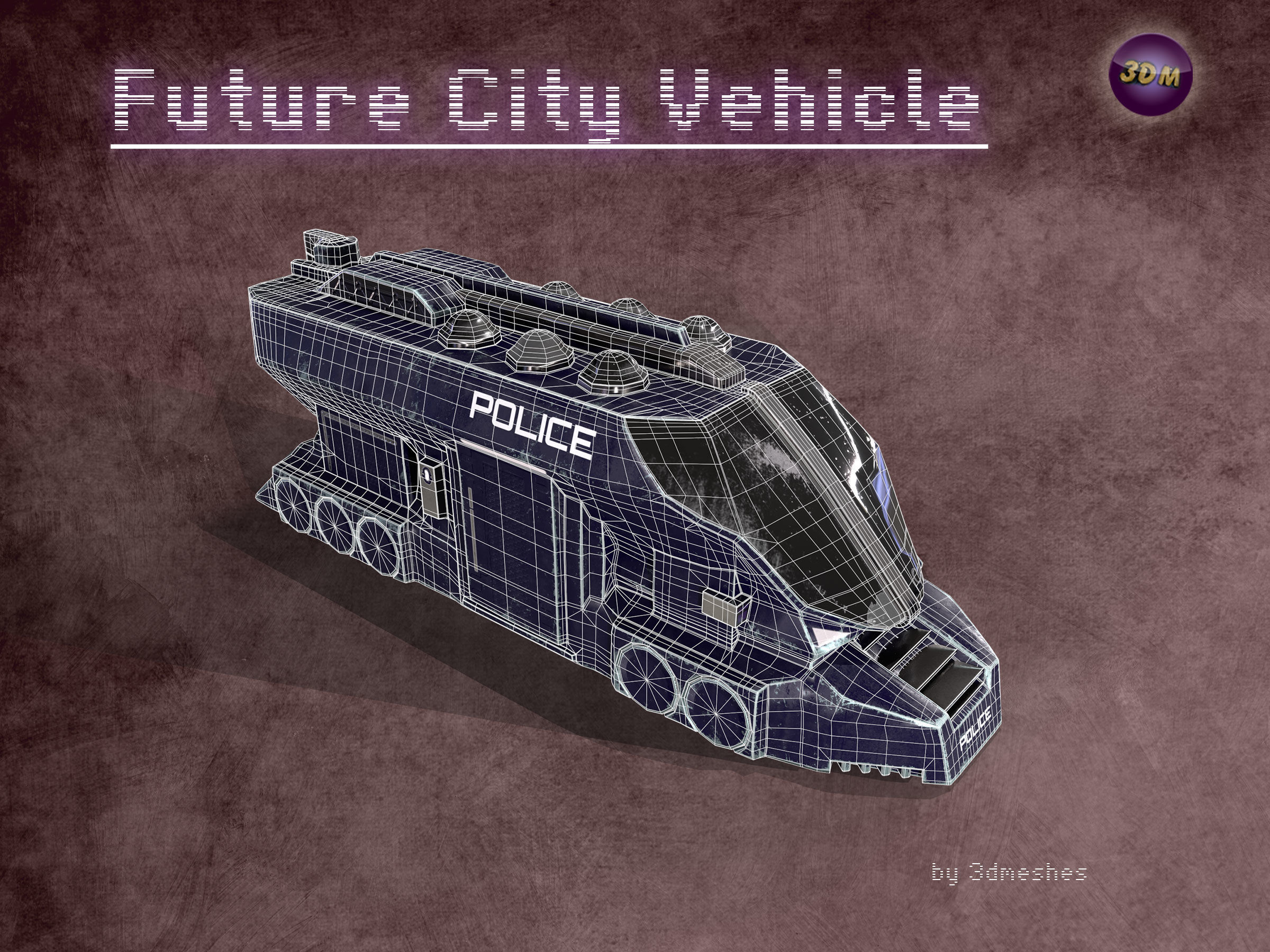 Future City Vehicle Truck 1  Free low-poly 3D model_14
