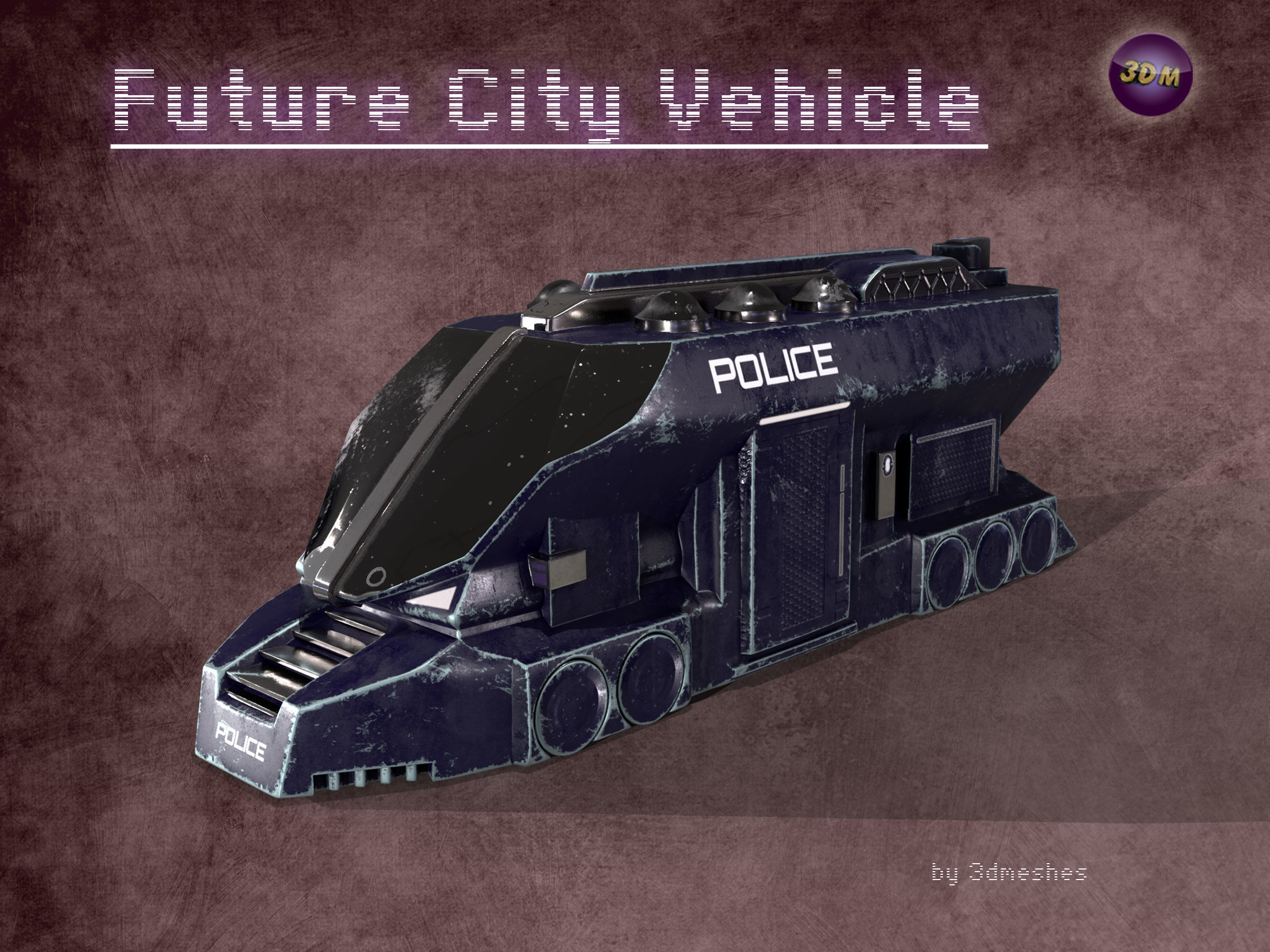 Future City Vehicle Truck 1  Free low-poly 3D model_12