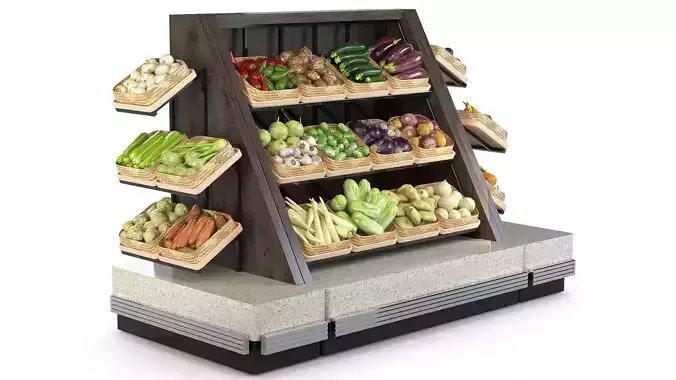Vegetable Rack Low-poly 3D model