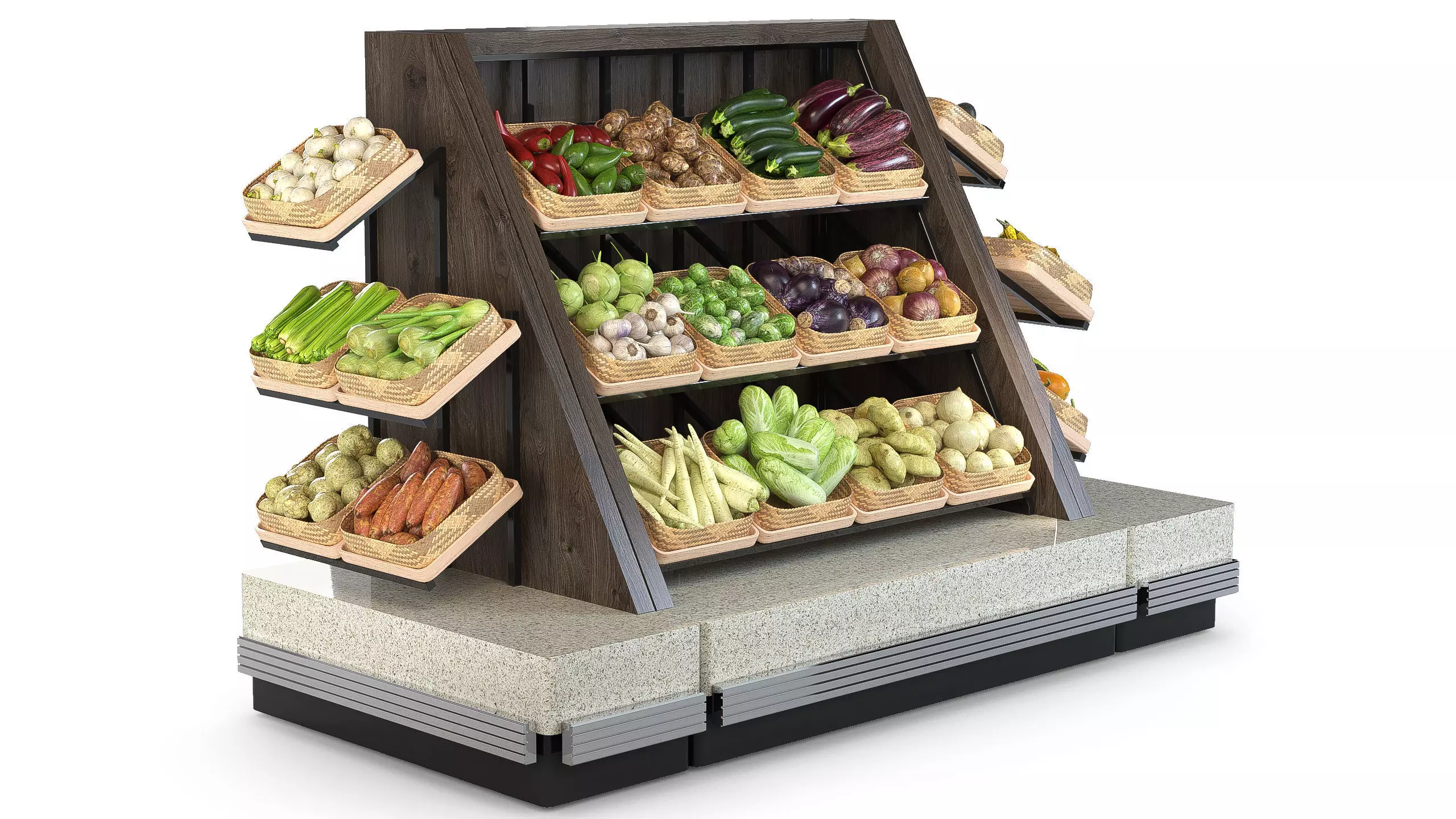 Vegetable Rack Low-poly 3D model_0