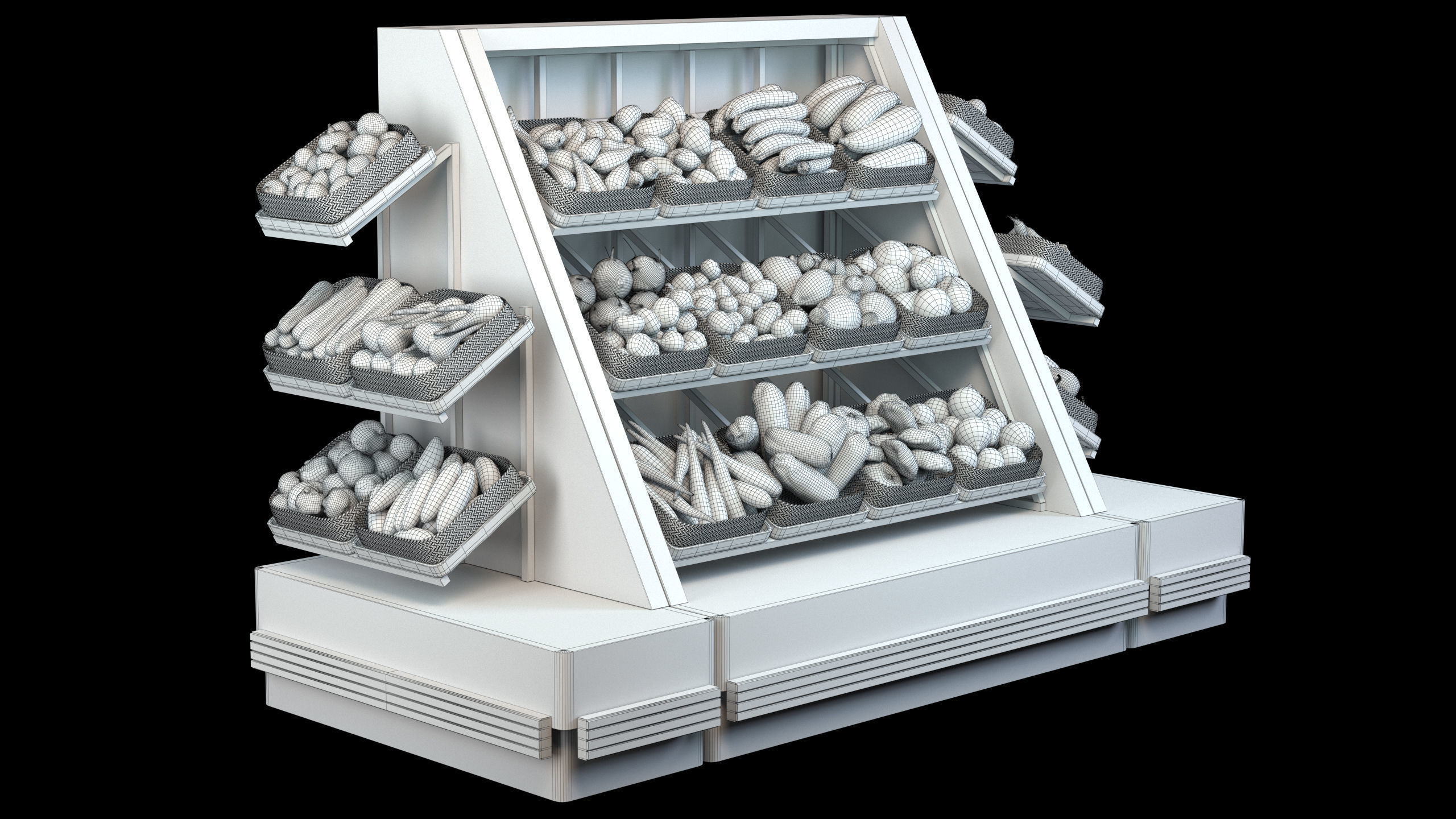 Vegetable Rack Low-poly 3D model_7