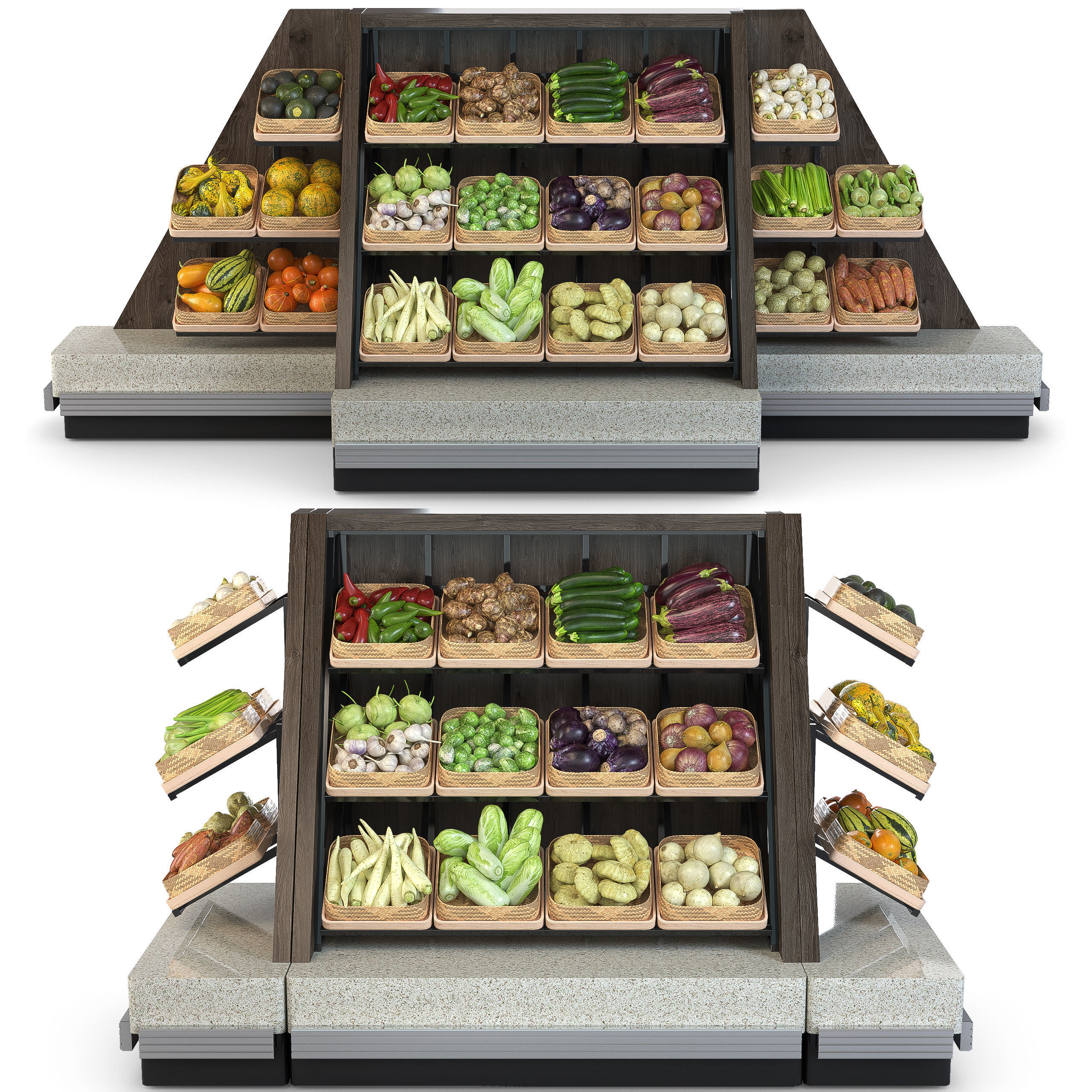 Vegetable Rack Low-poly 3D model_11