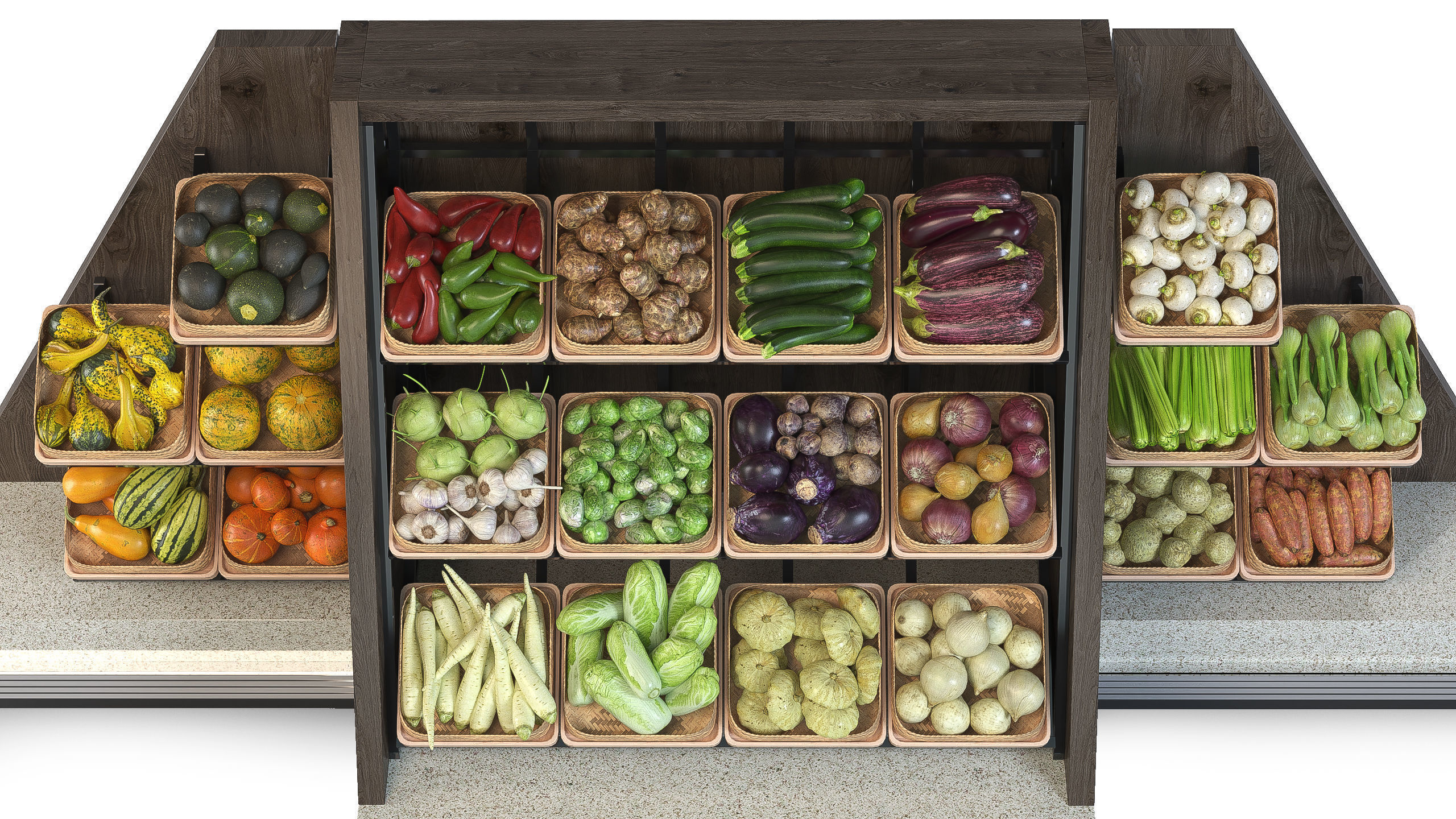 Vegetable Rack Low-poly 3D model_5