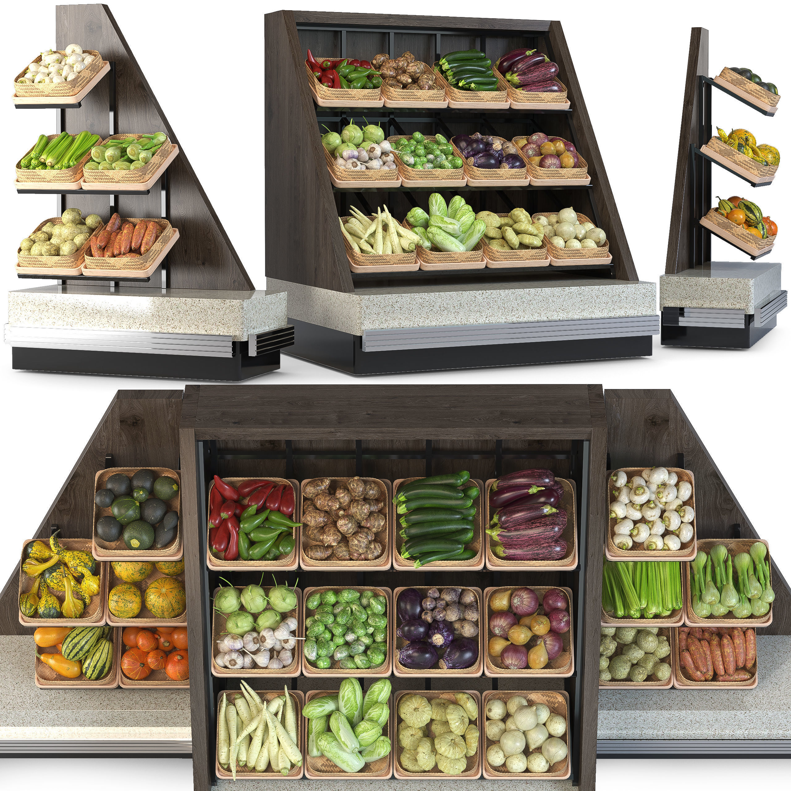 Vegetable Rack Low-poly 3D model_10