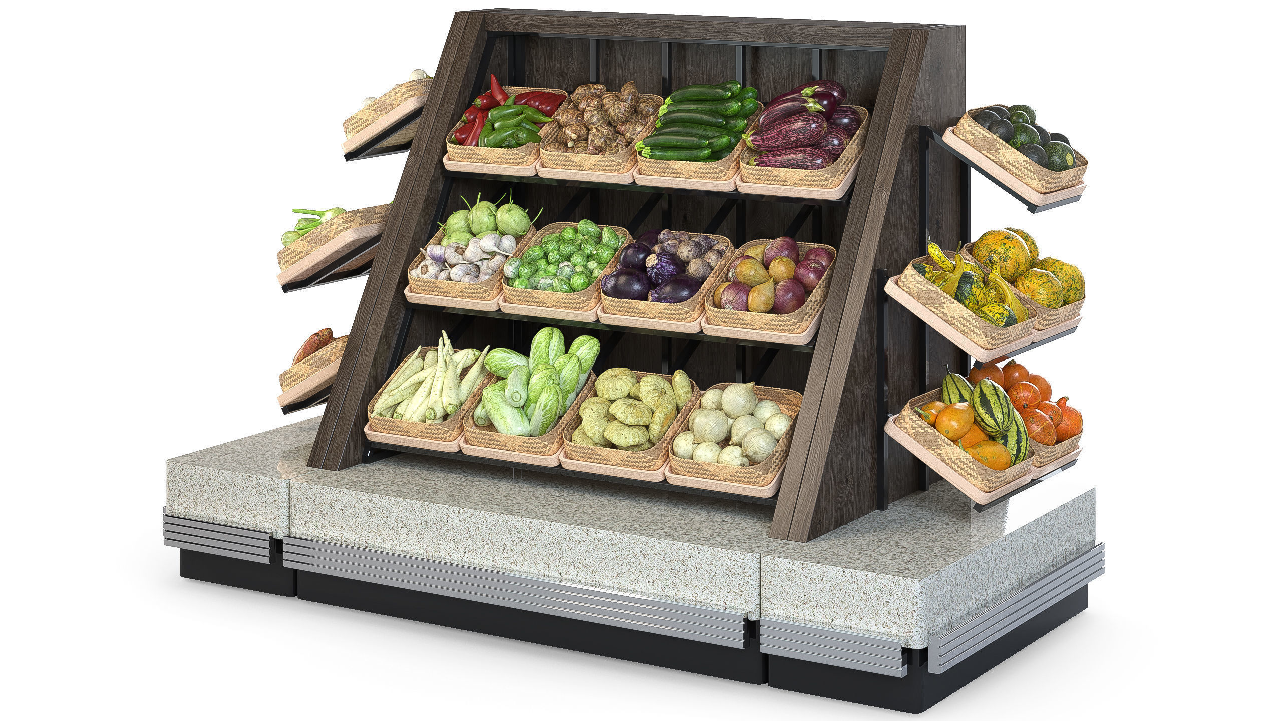 Vegetable Rack Low-poly 3D model_1