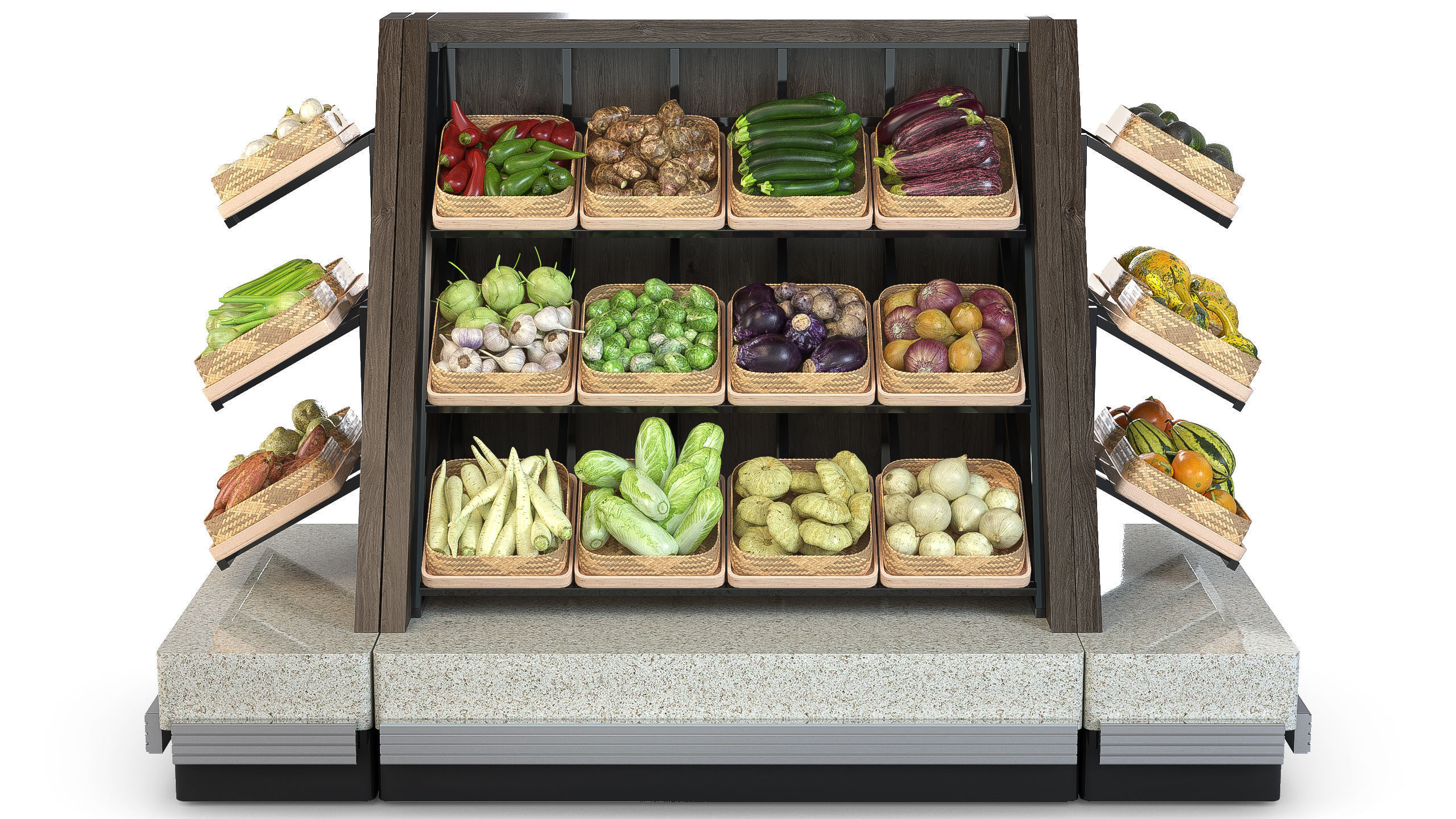 Vegetable Rack Low-poly 3D model_2