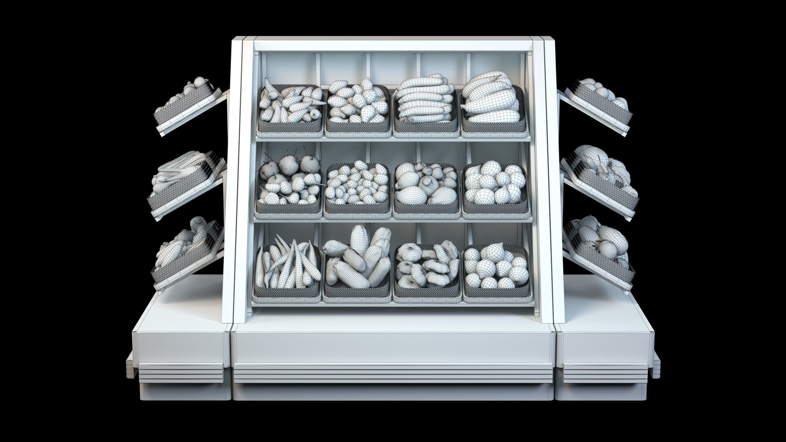 Vegetable Rack Low-poly 3D model_8