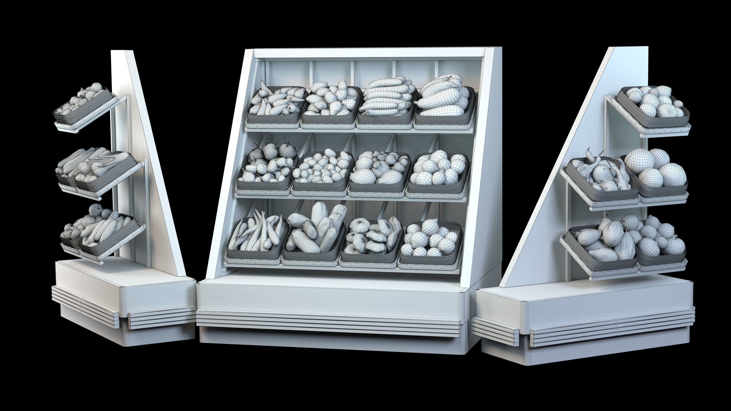 Vegetable Rack Low-poly 3D model_9