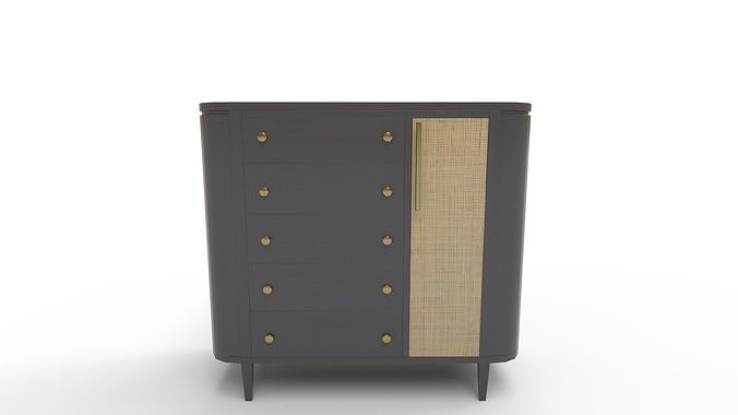 Cane5 Drawer Accent Chest 3D model 2