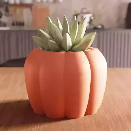 Pumpkin Planter STL File - 110
