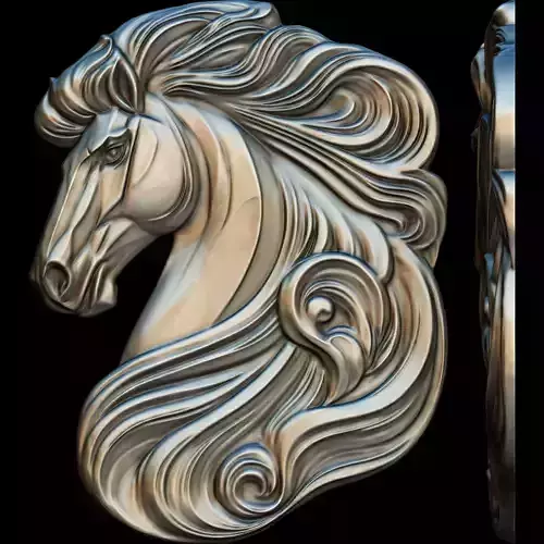 Horse Head Relief No2 STL file for 3d Printing or CNC