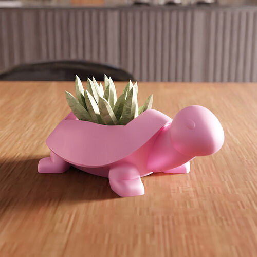 Cute Turtle Planter Stl File - 104 3D print model