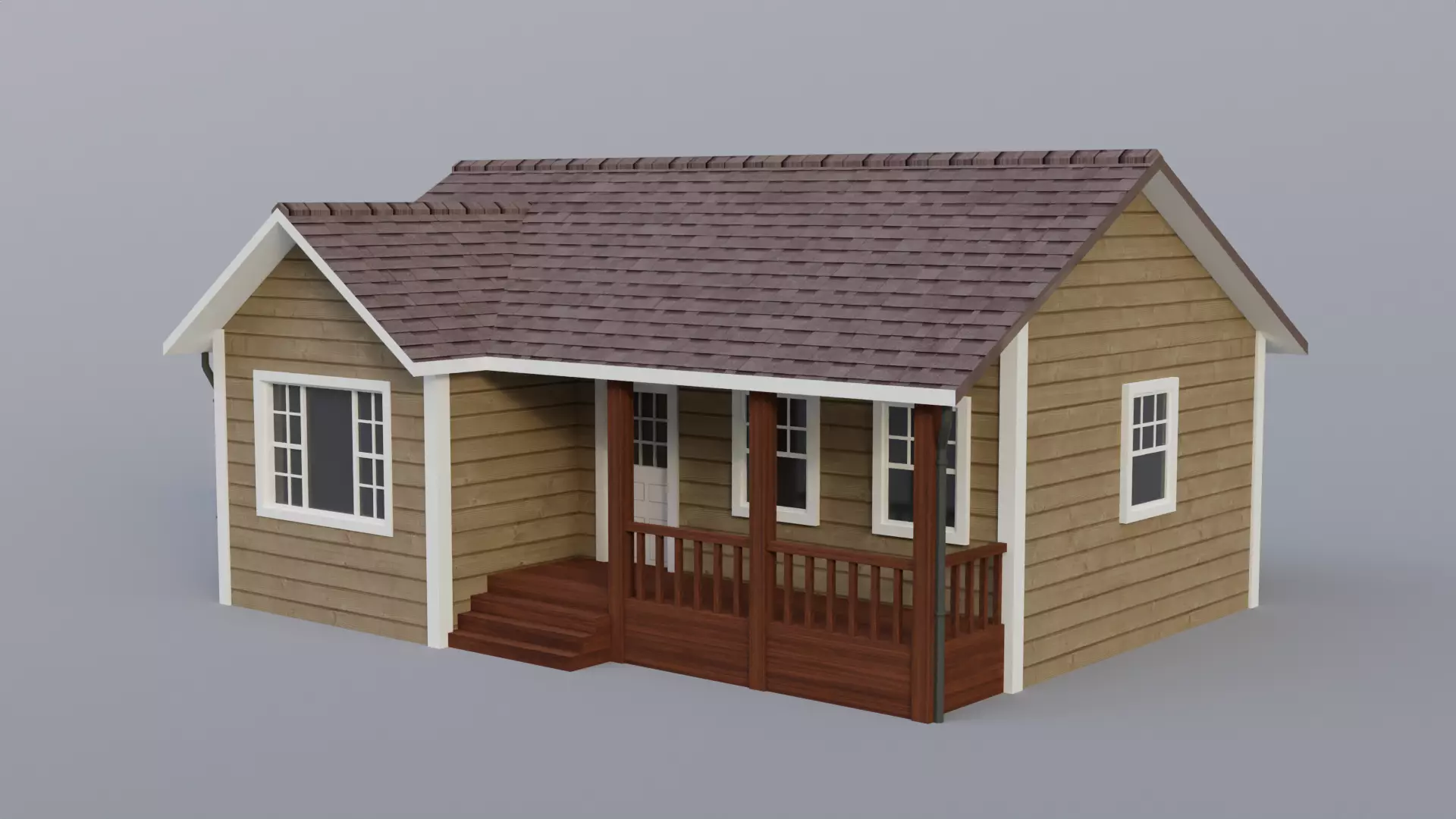 Low Poly house 8 Low-poly 3D model_0