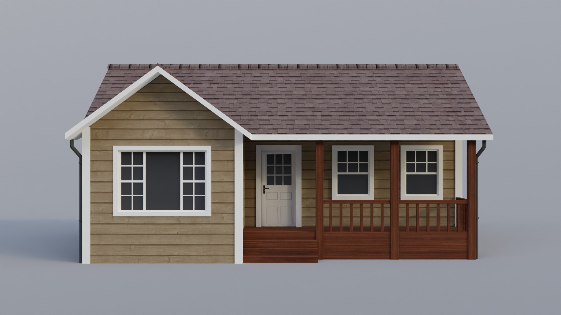 Low Poly house 8 Low-poly 3D model_1