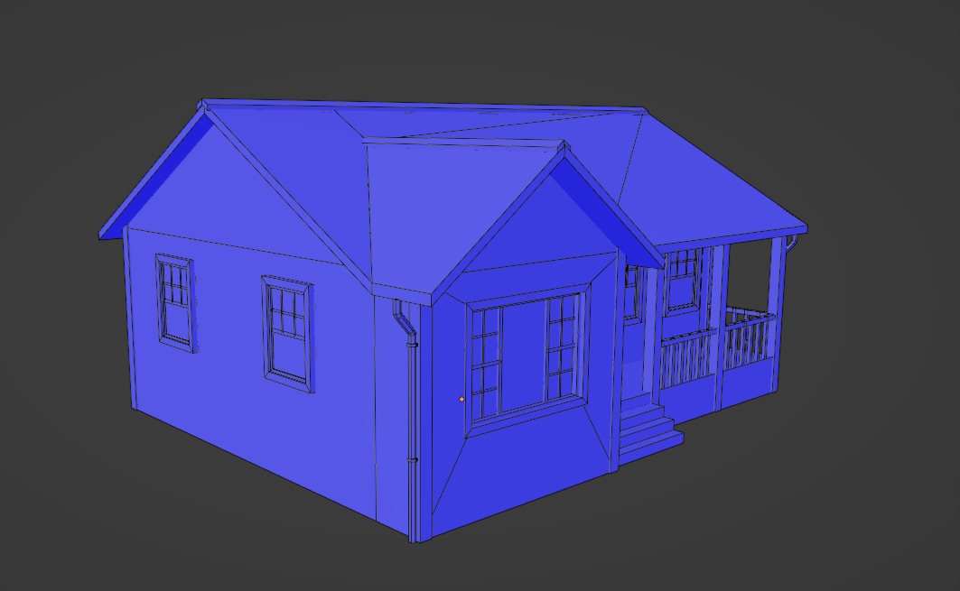 Low Poly house 8 Low-poly 3D model_9