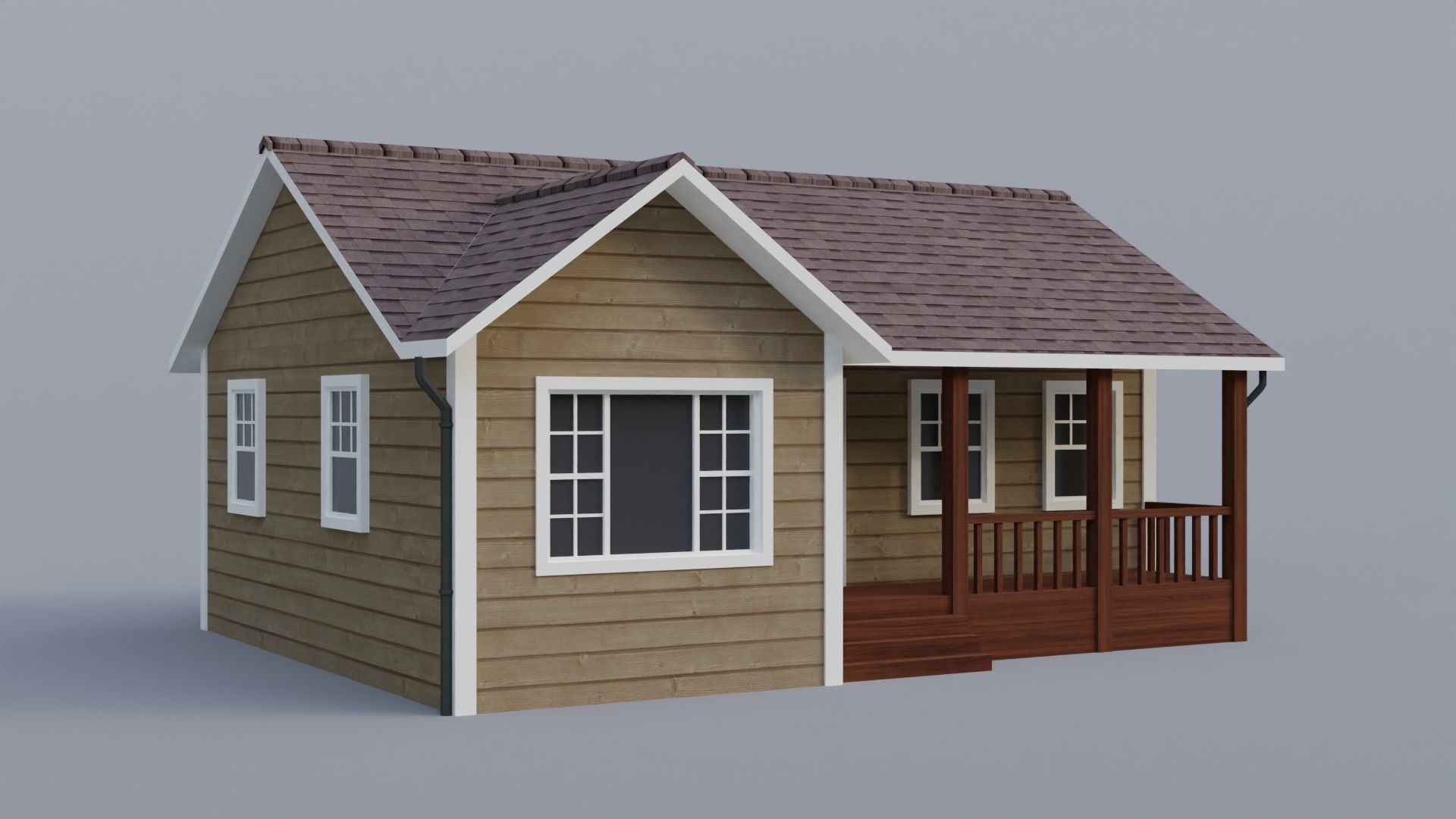 Low Poly house 8 Low-poly 3D model_3