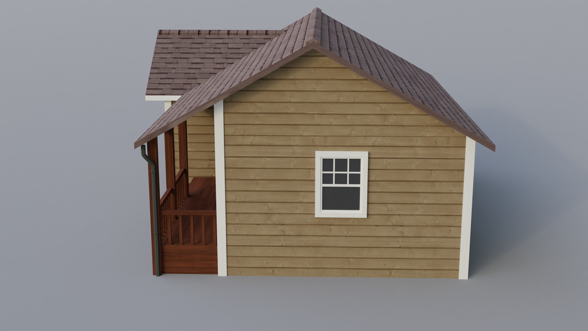 Low Poly house 8 Low-poly 3D model_4