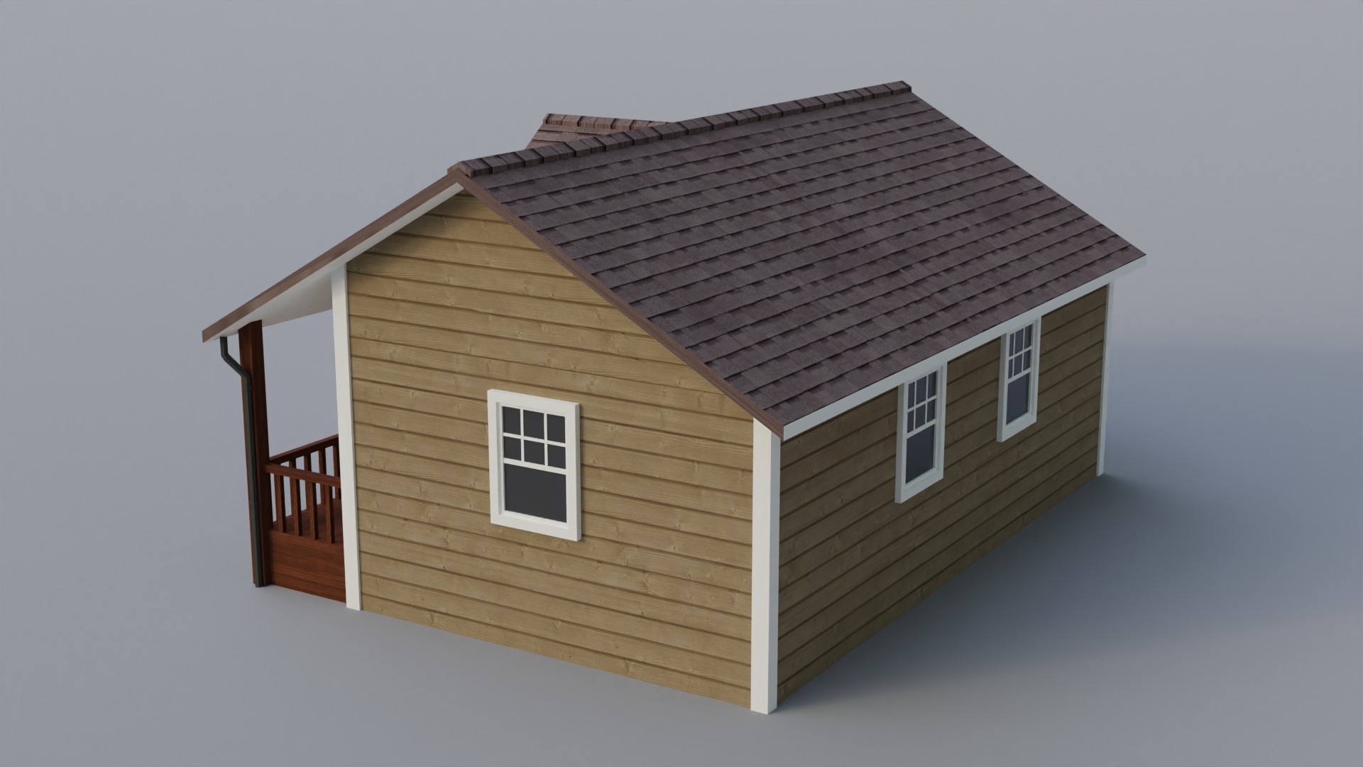 Low Poly house 8 Low-poly 3D model_5