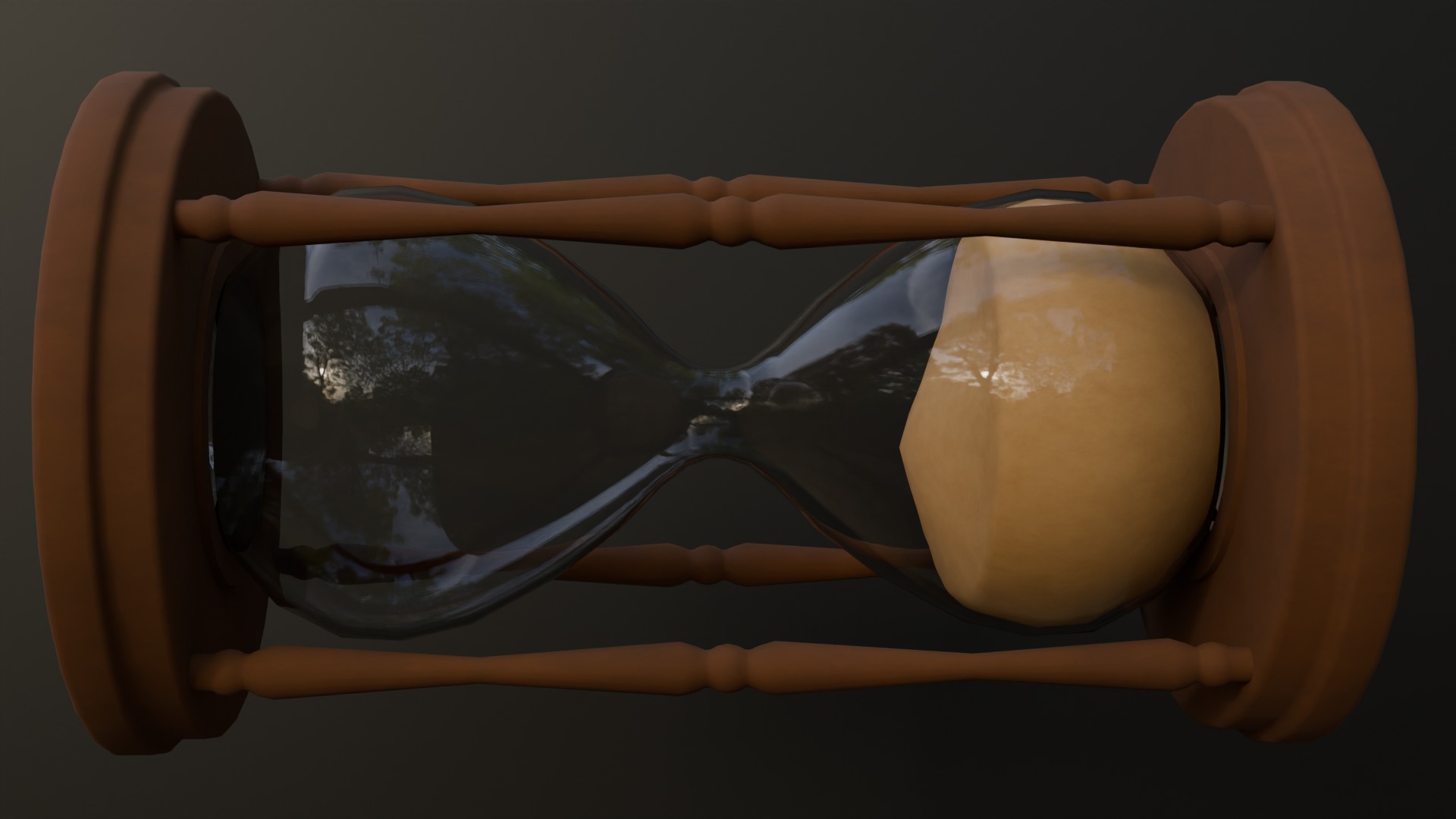 Wooden Hourglass Low-poly 3D model_5