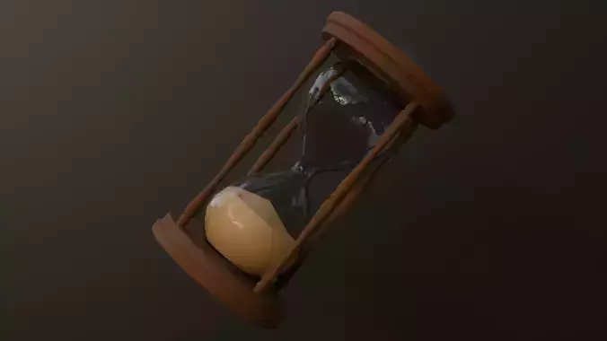 Wooden Hourglass Low-poly 3D model