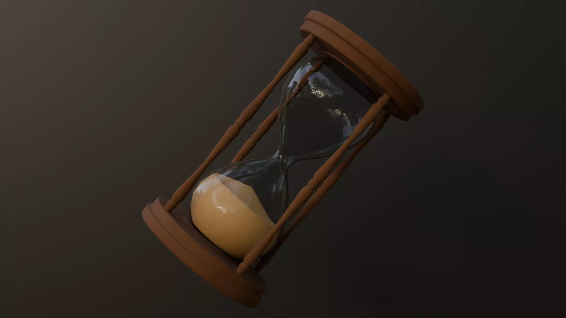 Wooden Hourglass Low-poly 3D model_0