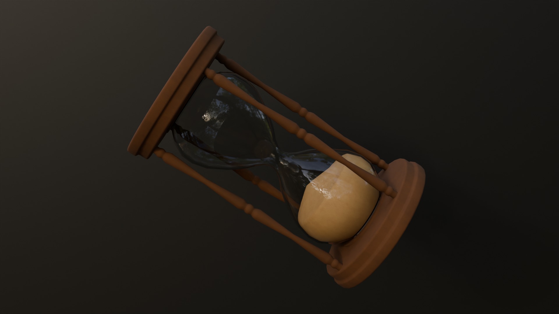 Wooden Hourglass Low-poly 3D model_6