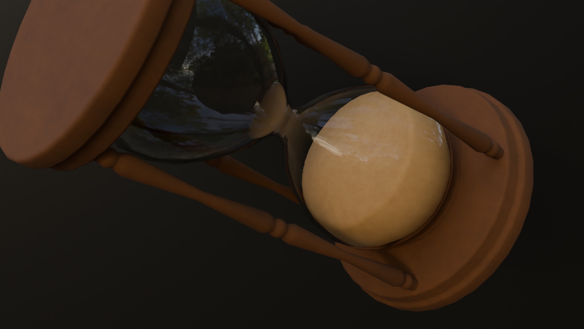 Wooden Hourglass Low-poly 3D model_4