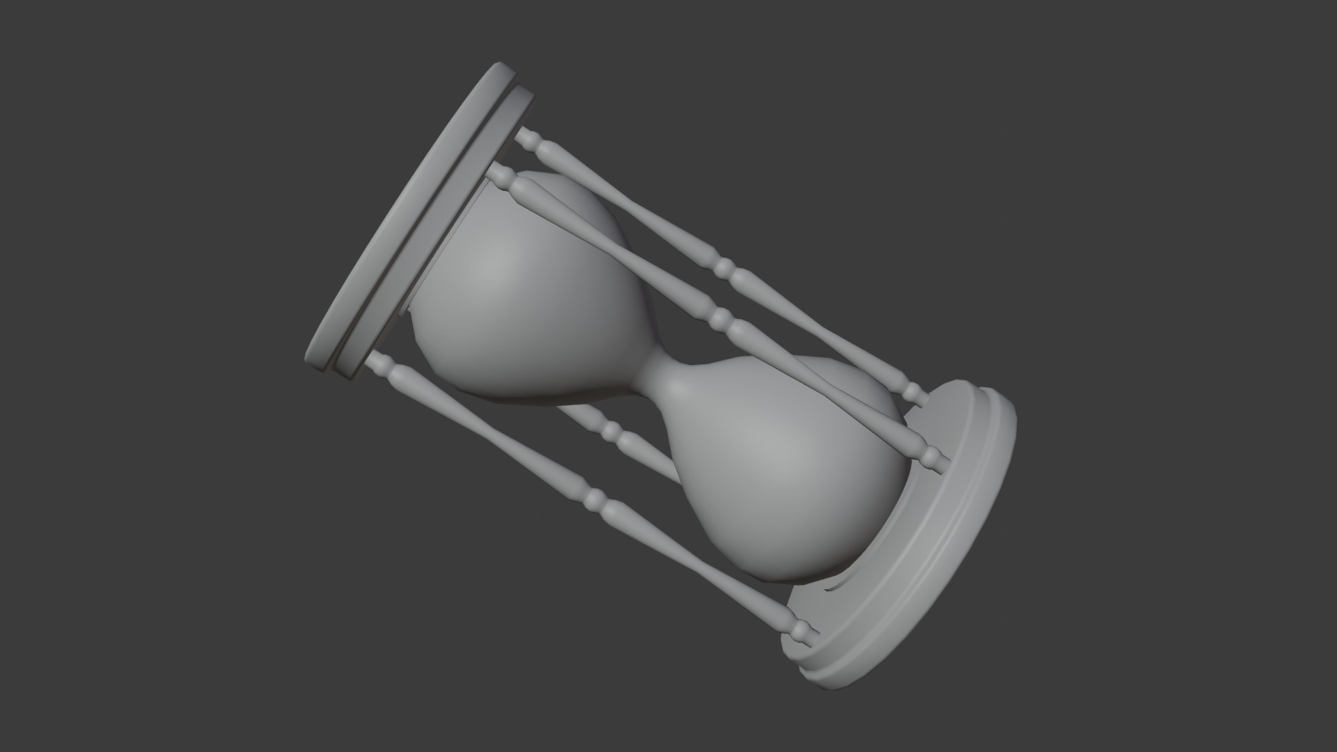 Wooden Hourglass Low-poly 3D model_9