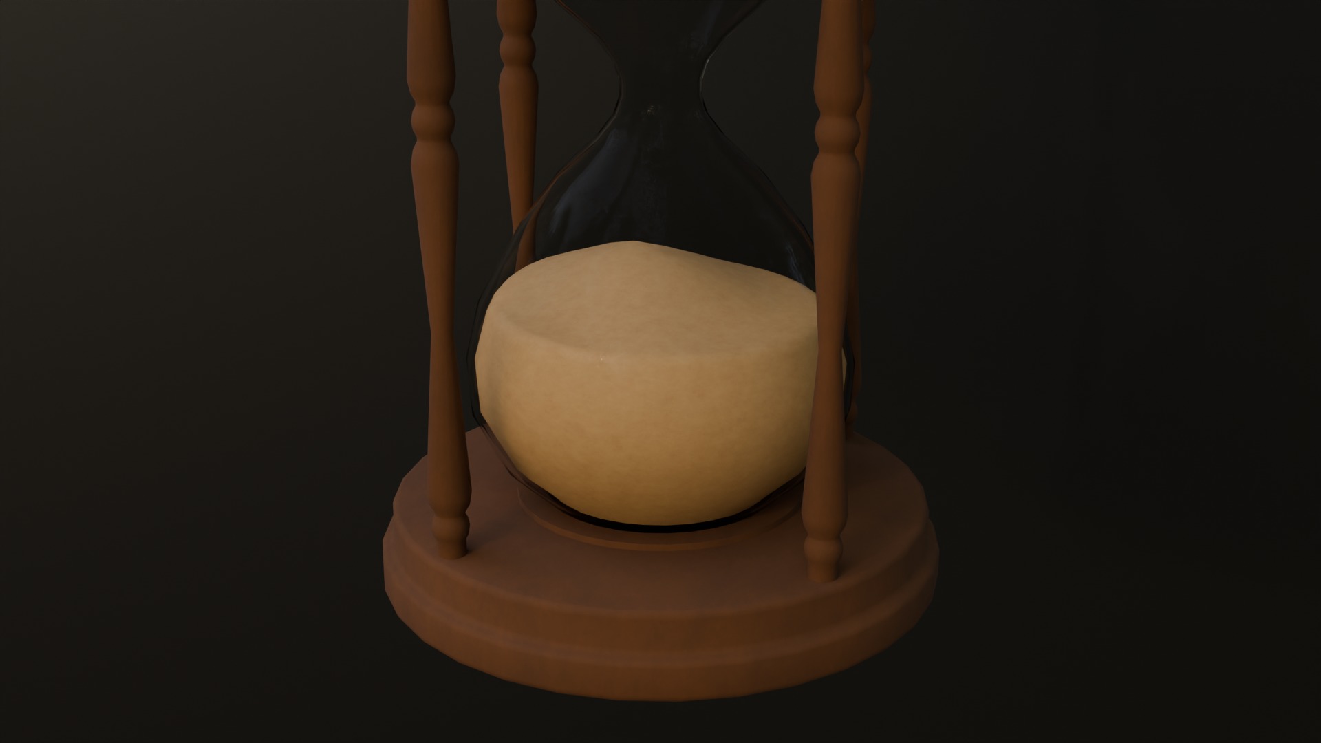 Wooden Hourglass Low-poly 3D model_2