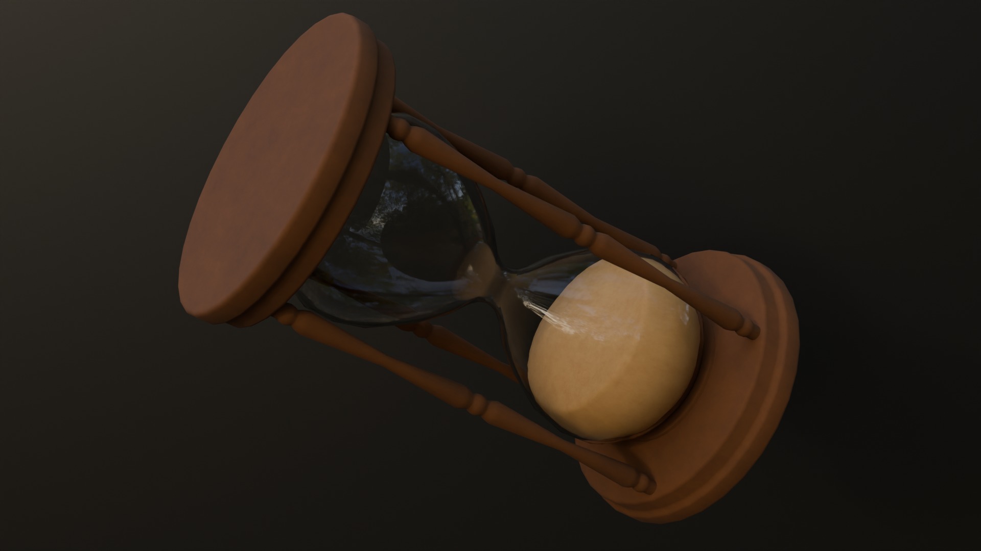 Wooden Hourglass Low-poly 3D model_3