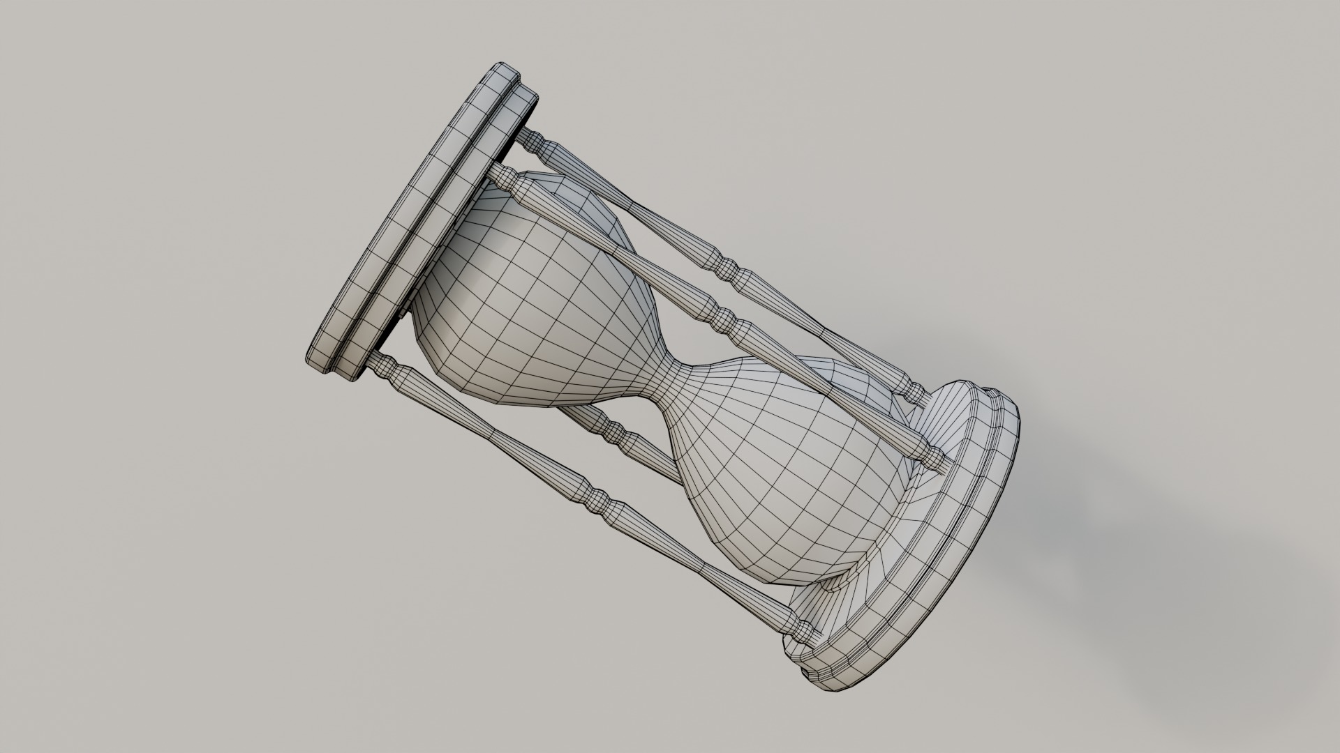 Wooden Hourglass Low-poly 3D model_8