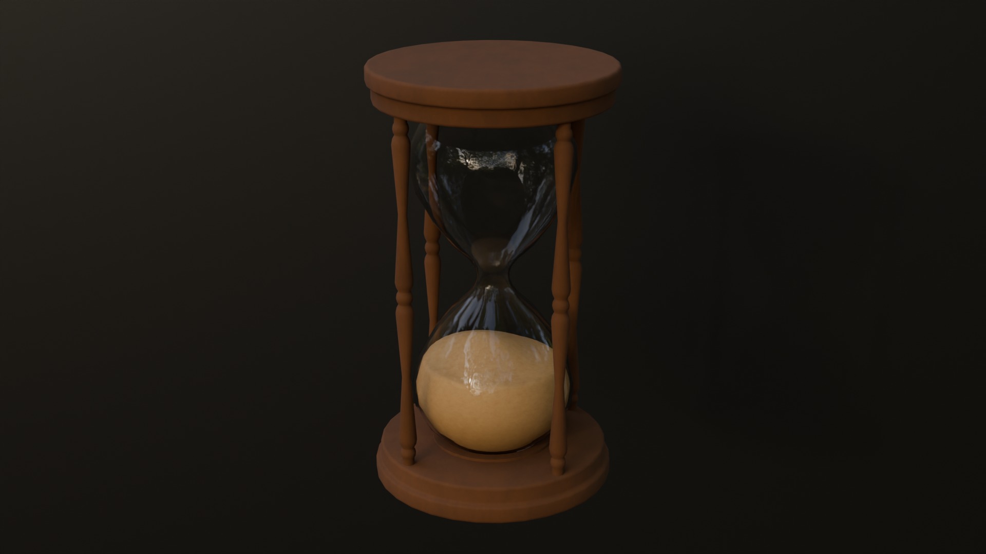 Wooden Hourglass Low-poly 3D model_1
