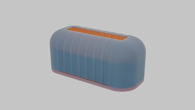 Blue Tissue Box 3D Model Free low-poly 3D model